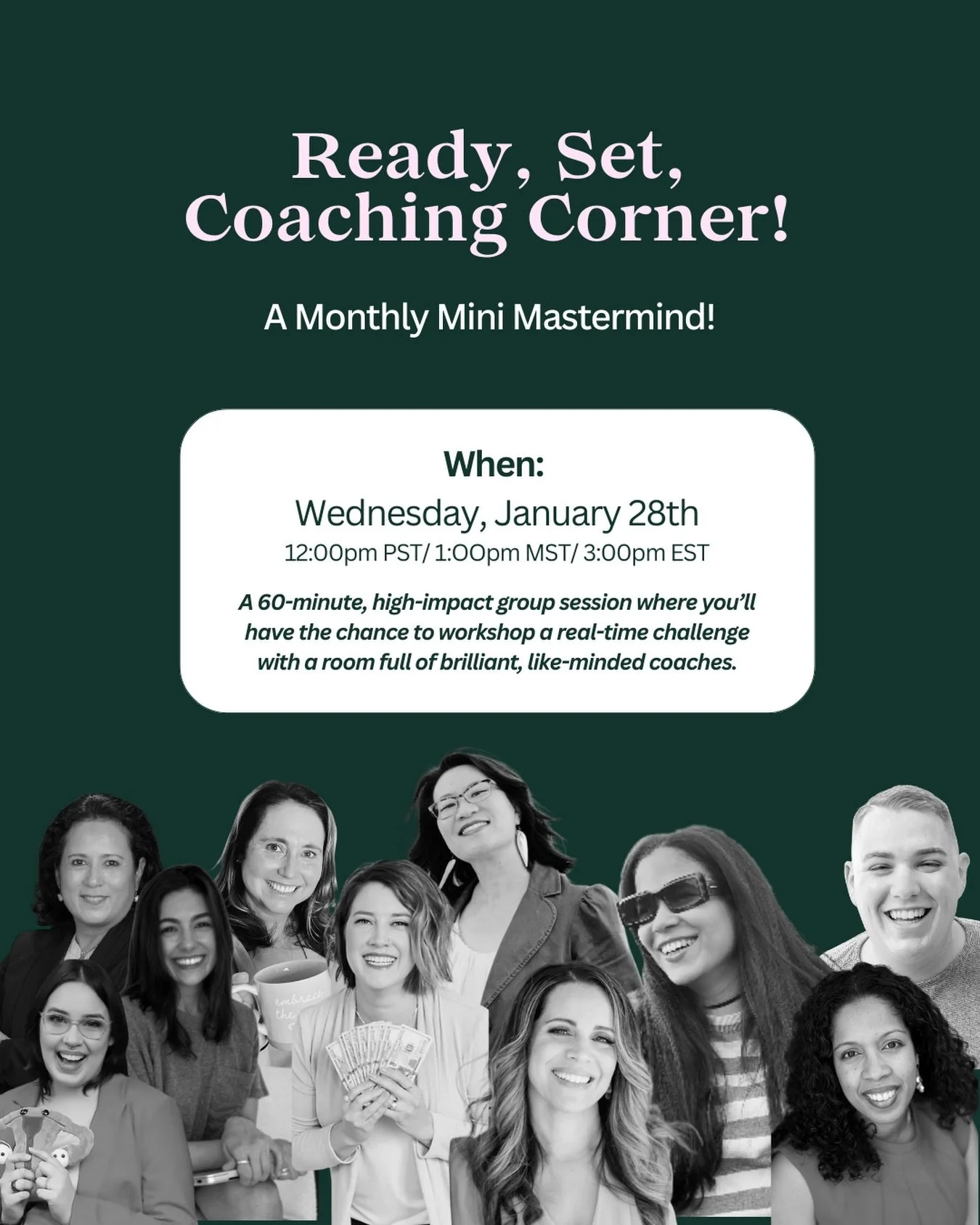 Ready Set Coach Insiders, we have one seat left in our monthly coaching corner. 

Not an insider but craving community feedback and problem solving? Upgrade or join as an insider today. 

#minimastermind #coachingcommunity #businesscoach #lifecoach