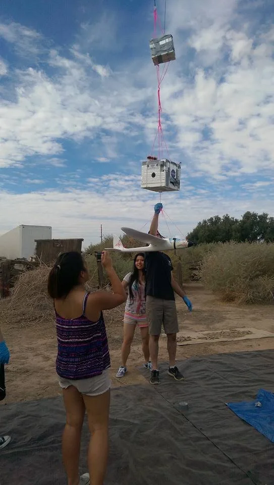 Our final release of the entire weather balloon along with our two payloads.