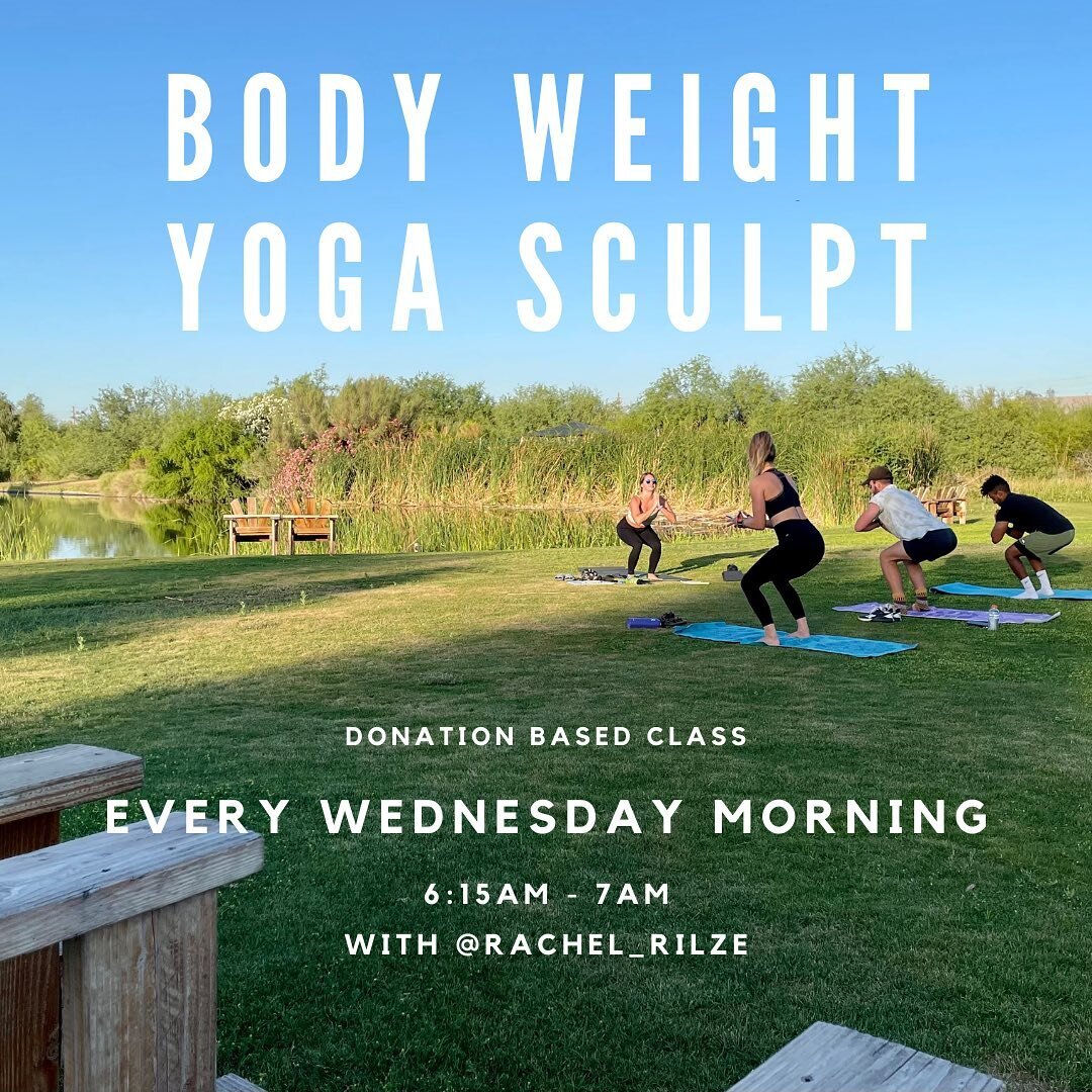 The best way to start the day! Join us tomorrow for Sunrise Yoga Sculpt from 6:15am - 7am with @rachel_rilze. Come as you please and pay as you can!

No pre registration required. Just show up with your mat and water ready to flow! We can&rsquo;t wai