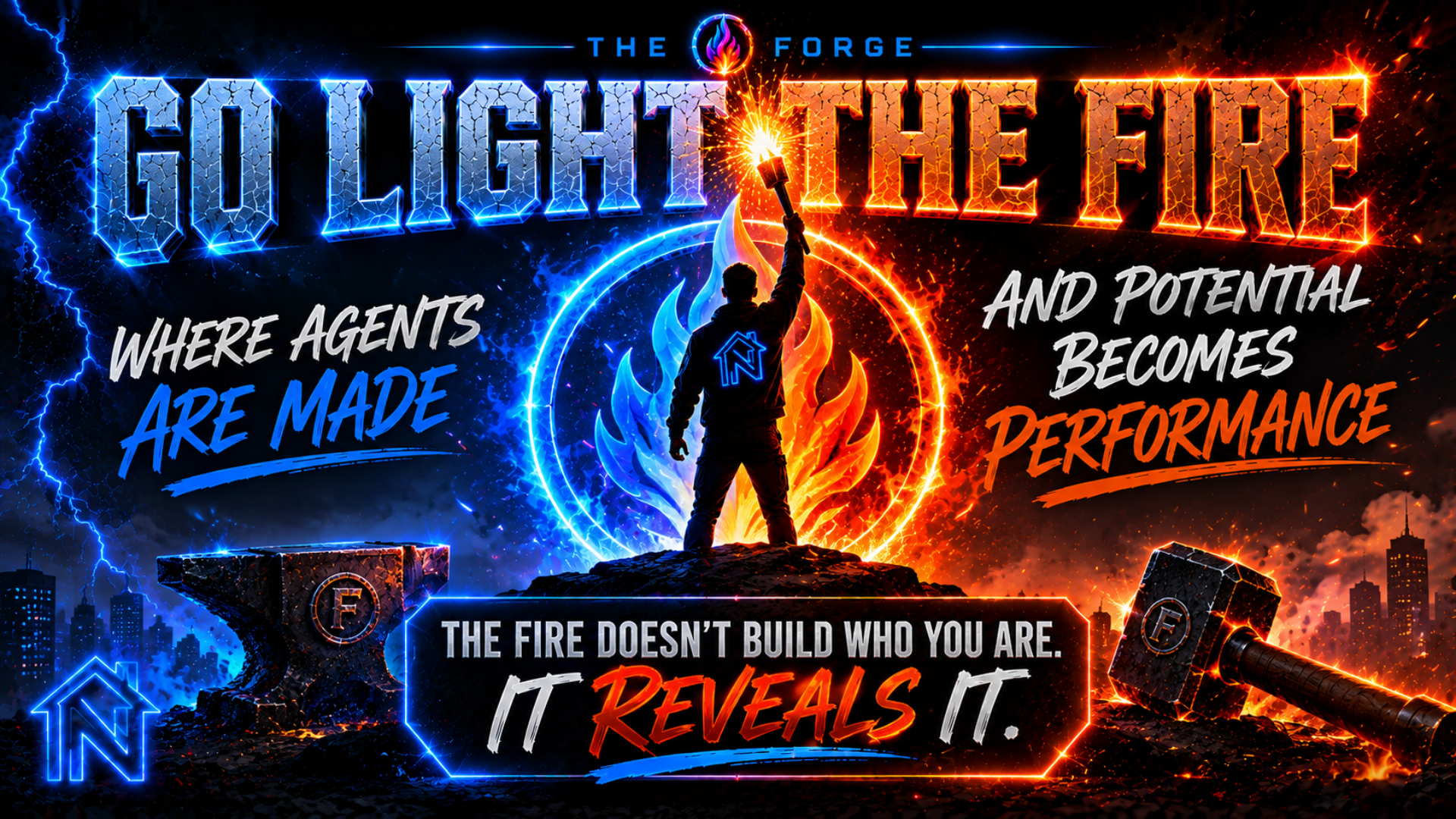 Go Light the Fire, The Forge's agent development philosophy where real estate professionals build confidence, consistency, accountability, and performance through daily action and personal growth.