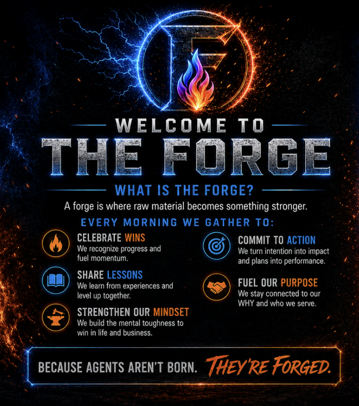 Welcome to The Forge, The Noffert Group's daily real estate agent development experience where agents celebrate wins, share lessons, strengthen mindset, commit to action, and connect with their purpose.