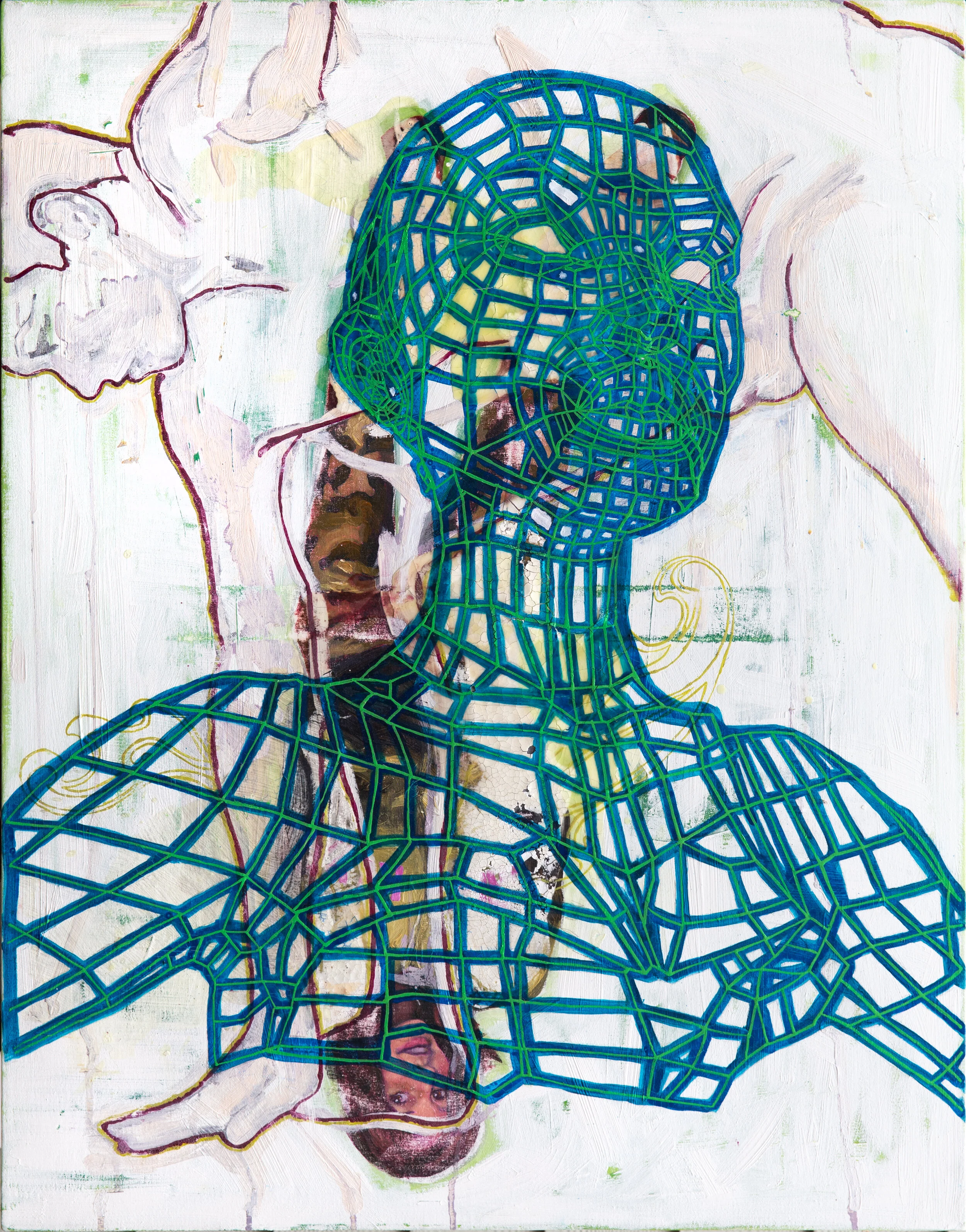 self Mutilation Wire / oil on canvas / 29"x37"