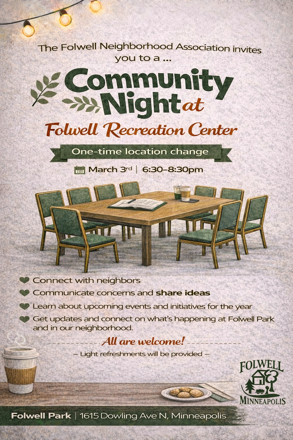 March Community Night @ Folwell Park