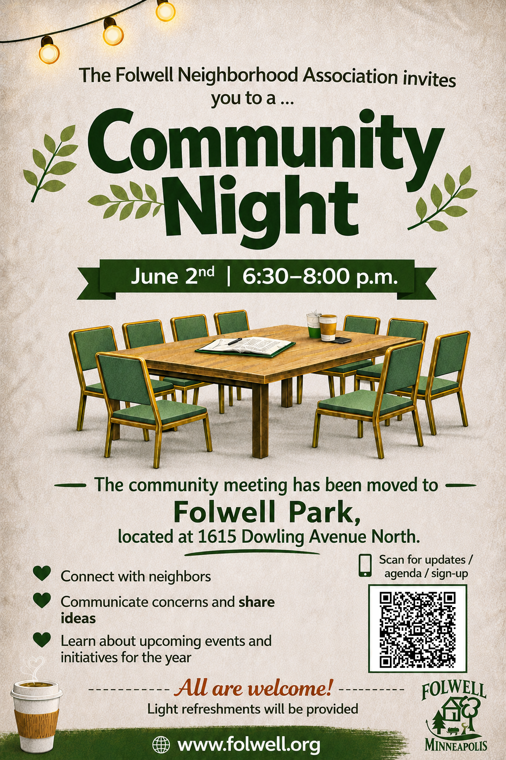 June Community Meeting at Folwell Park