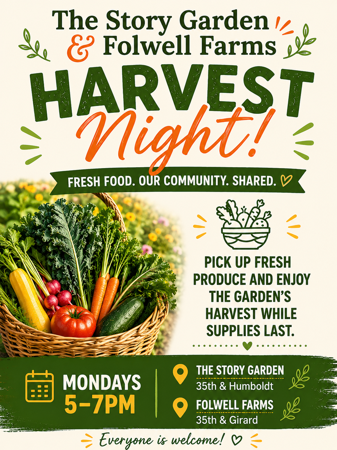 The Story Garden &amp; Folwell Farms are Open! 