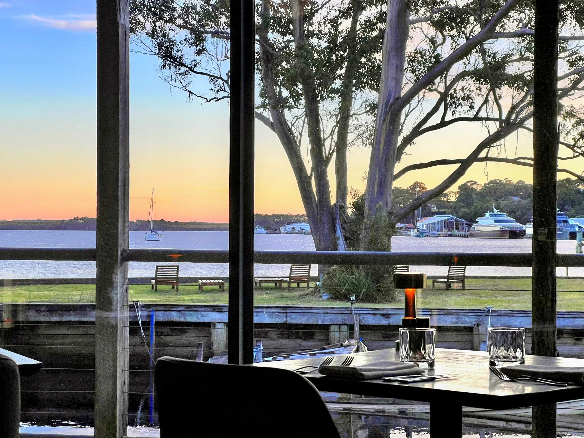 Who said you had to wait for summer? This is the view from the restaurant right now (and it's still August). 
Open for dinner now if you want to catch the last of it.

#LuxuryTravelAustralia #StrahanTasmania #RisbyCove #WestCoastTasmania #DiscoverTas