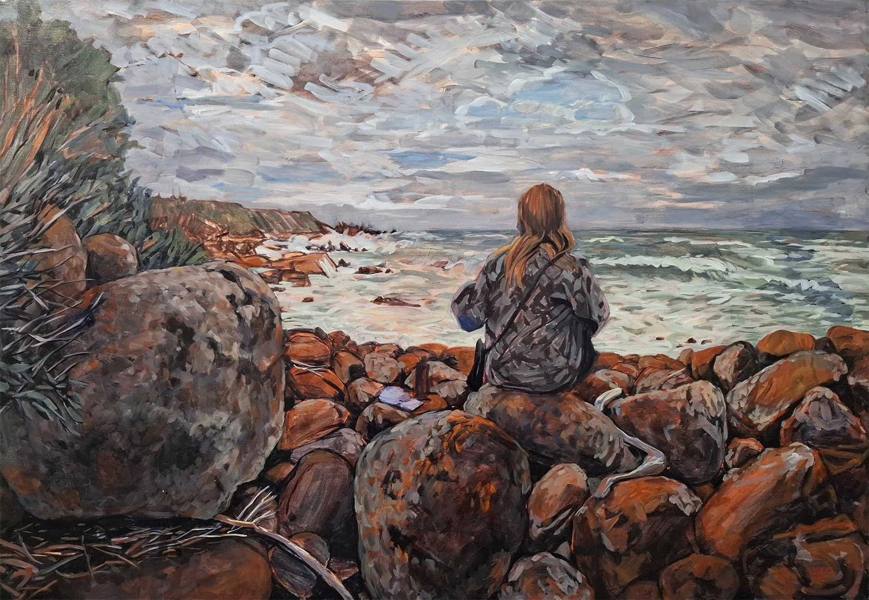 A piece of art by Helena Demczuk inside Risby Cove's restaurant