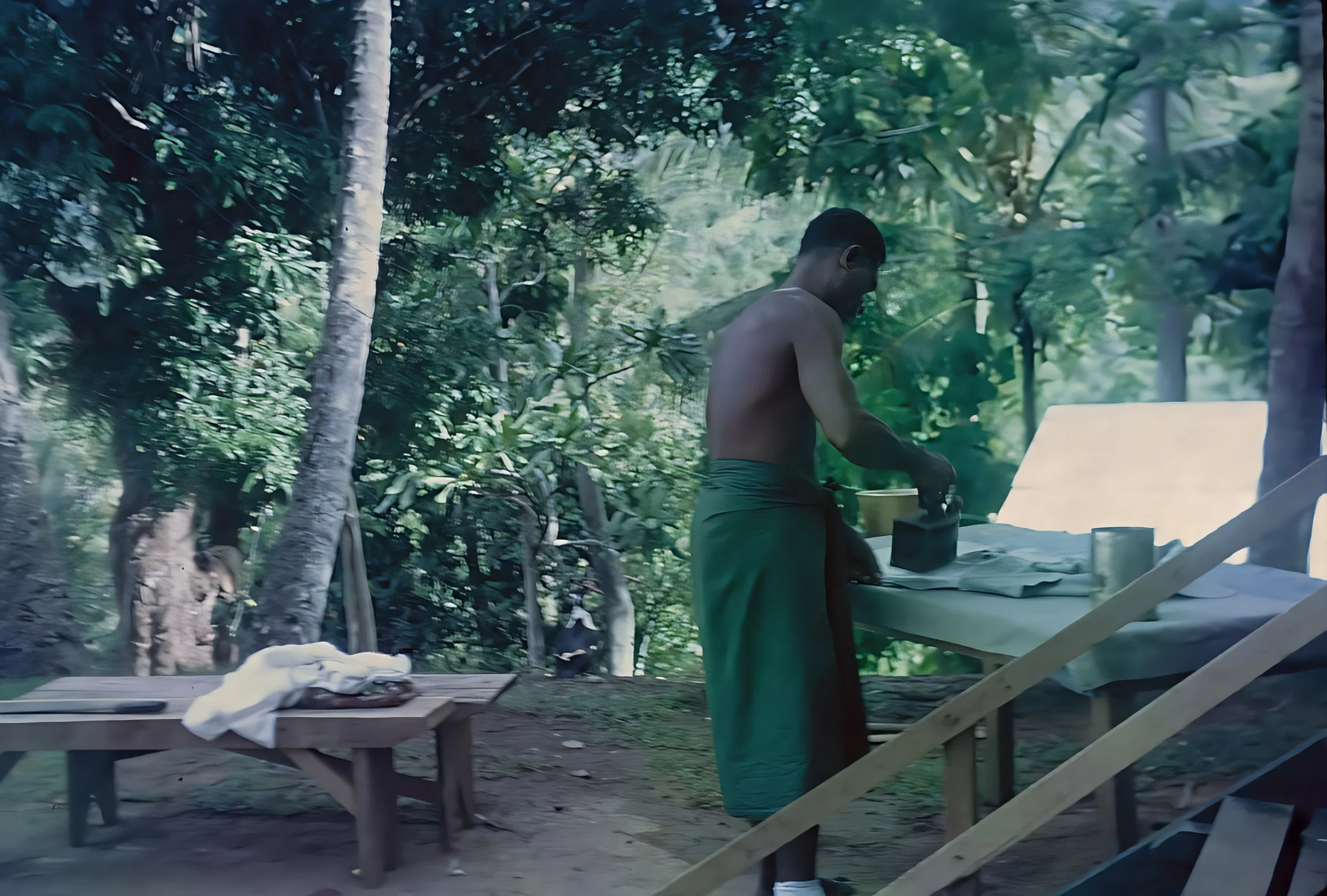 Jandeng Pressing white church clothes.jpg