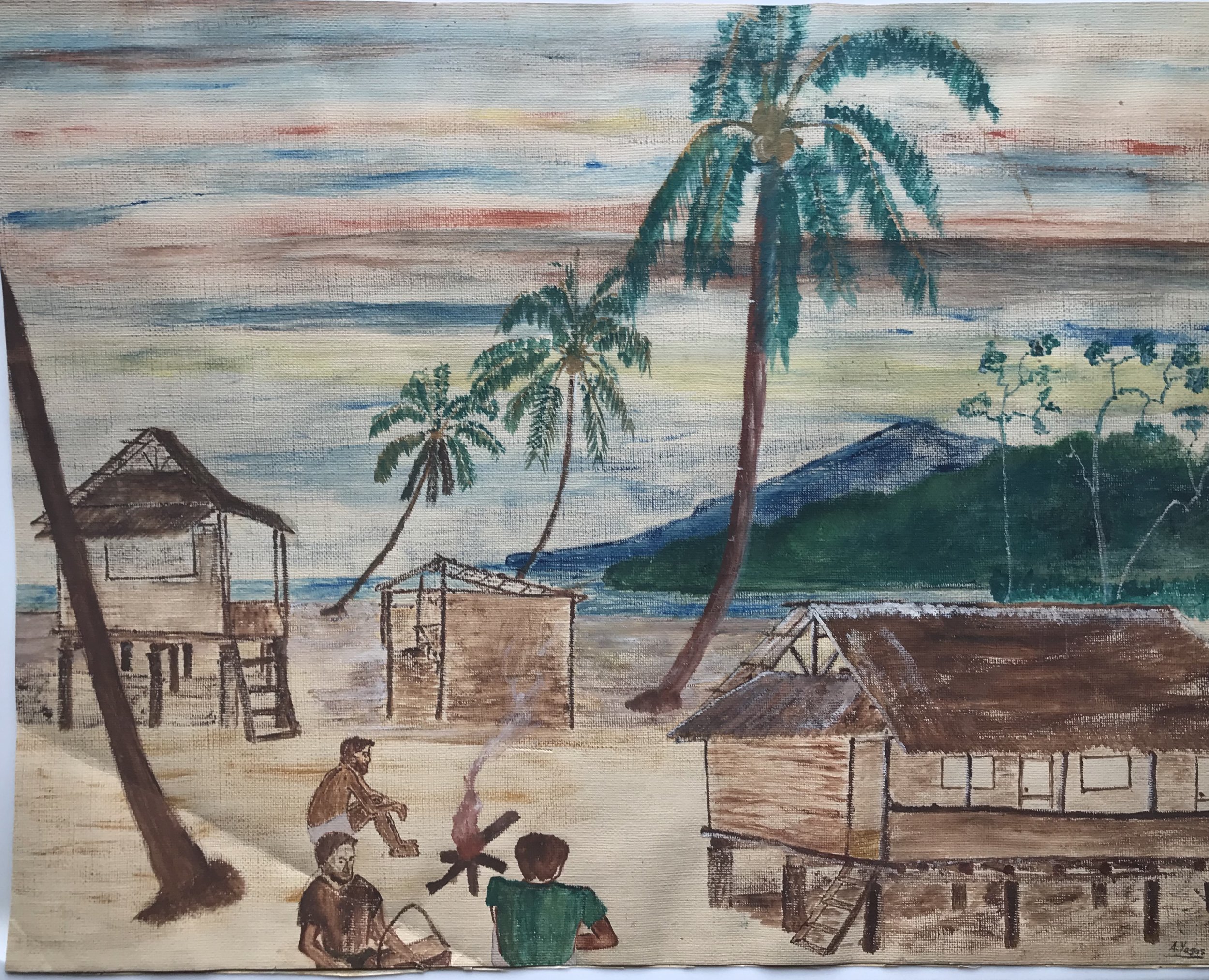 Painting by Loretta Kuse of a costal  village.jpg