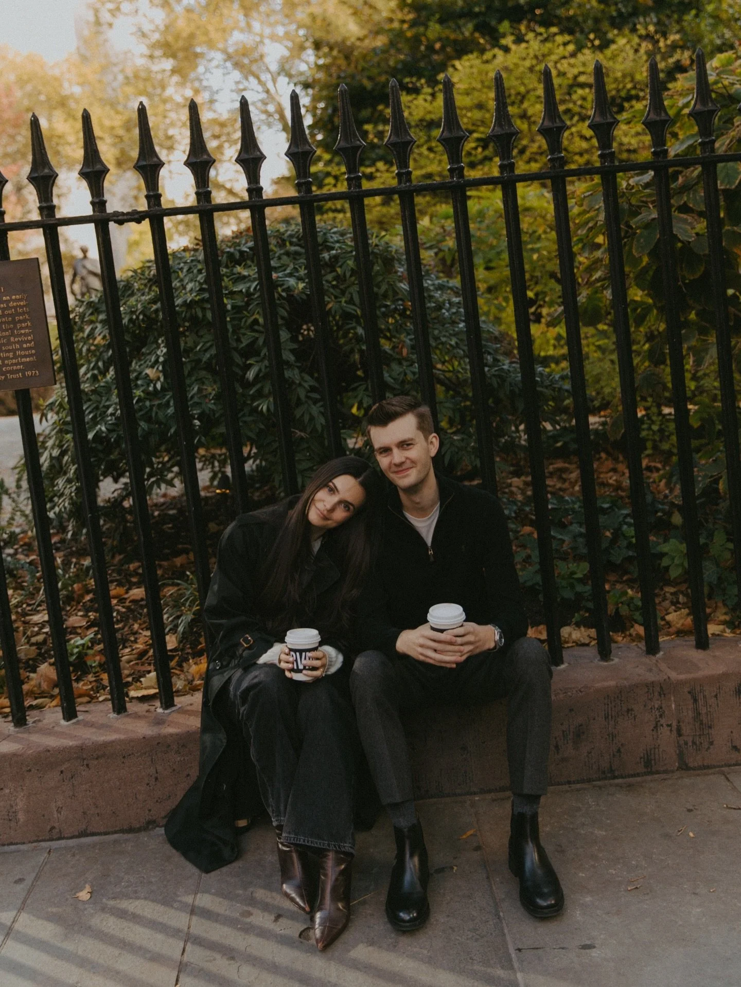 Mary + Ryan, back when a chilly day was like 45 degrees. We wanted their engagement pictures to feel like a casual walk around their neighborhood, and there&rsquo;s nowhere more beautiful than Gramercy Park in the fall. I love getting to photograph m