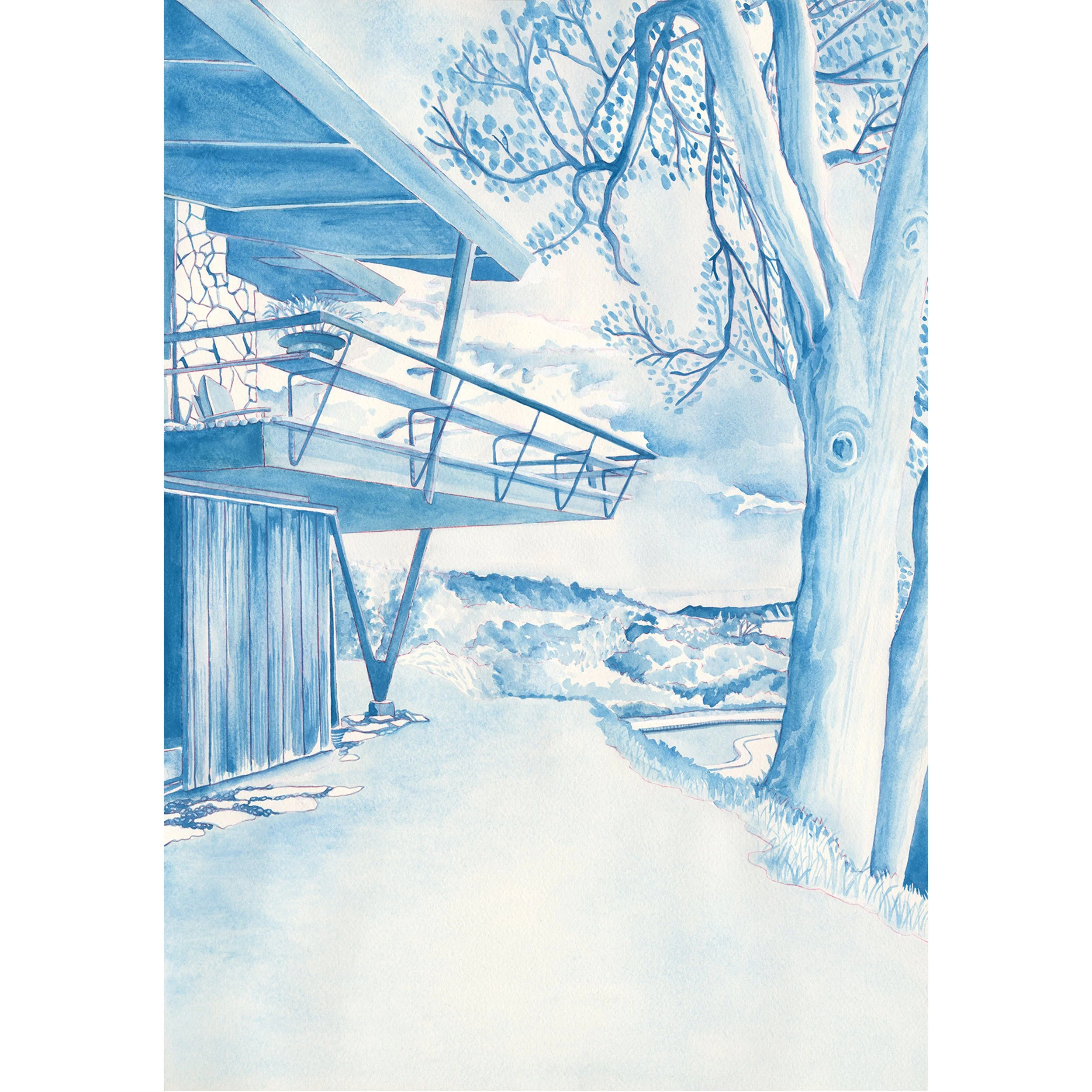 Olympic Blue, 2026, Handmade Watercolor on Arches, 14"x20"