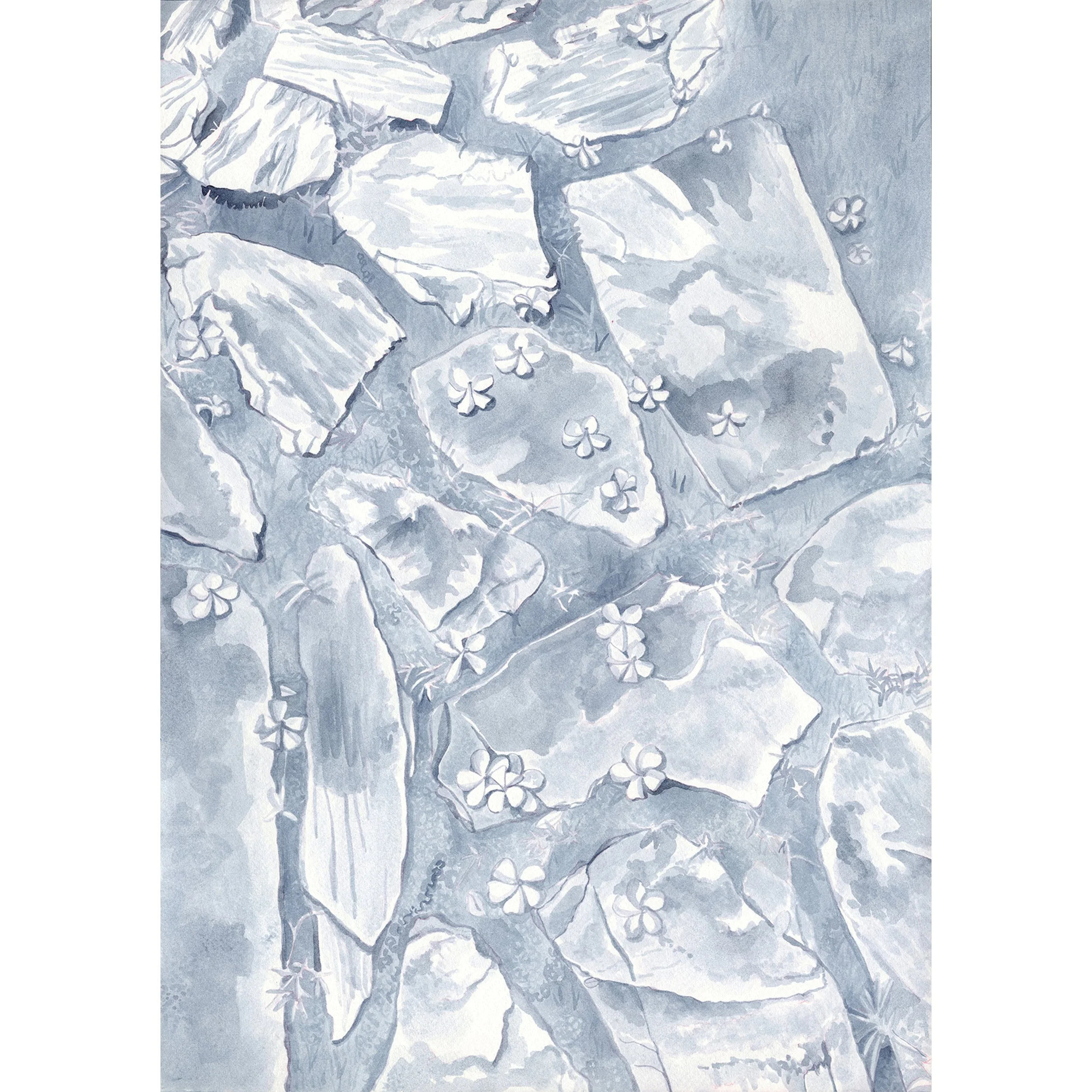 Payne's Gray, 2026, Handmade Watercolor on Arches, 14"x20"