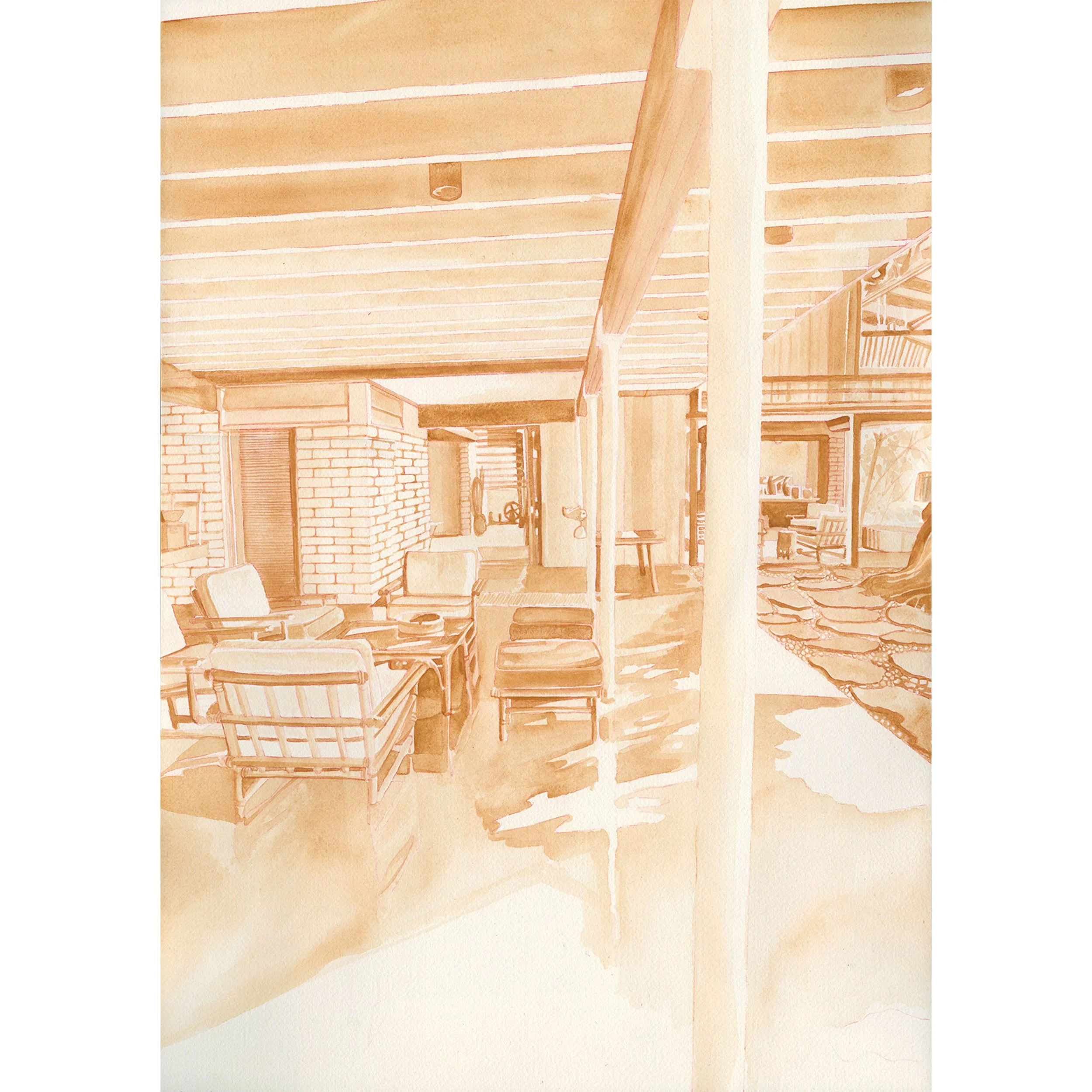 Burnt Sienna, 2026, Handmade Watercolor on Arches, 14"x20"
