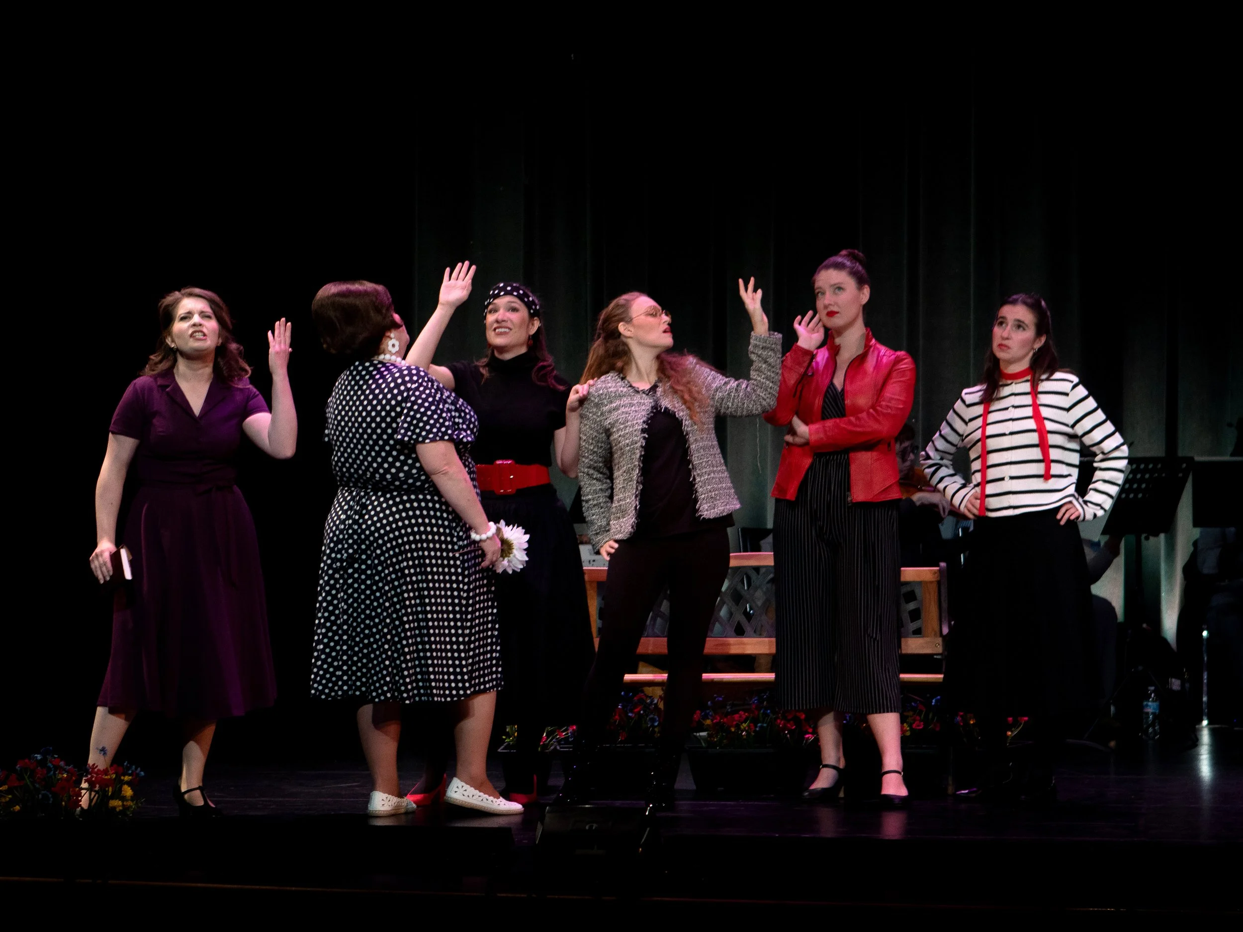 Anderson as Patience (far left) in Patience at Ridgewood Gilbert and Sullivan Opera Company - November 2025