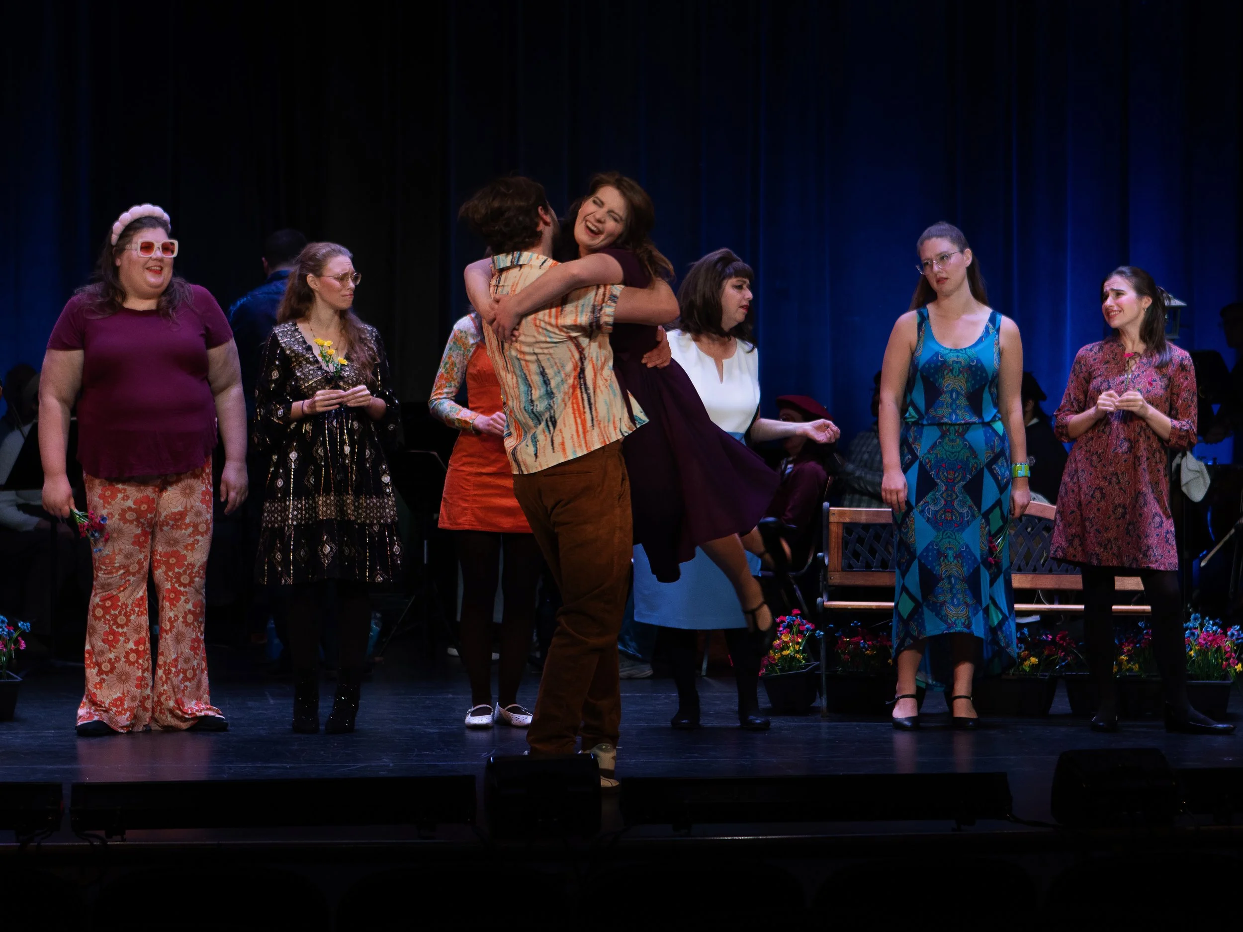 Anderson as Patience (center) in Patience at Ridgewood Gilbert and Sullivan Opera Company