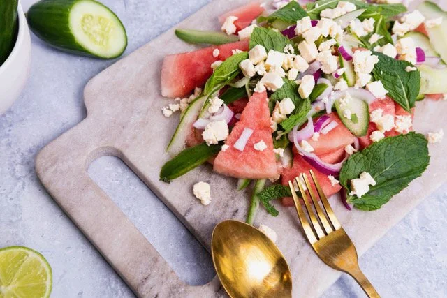 Watermelon, Cucumber & Feta Salad