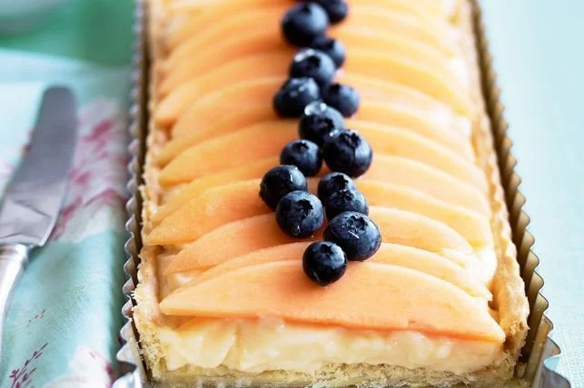 Rockmelon custard tart