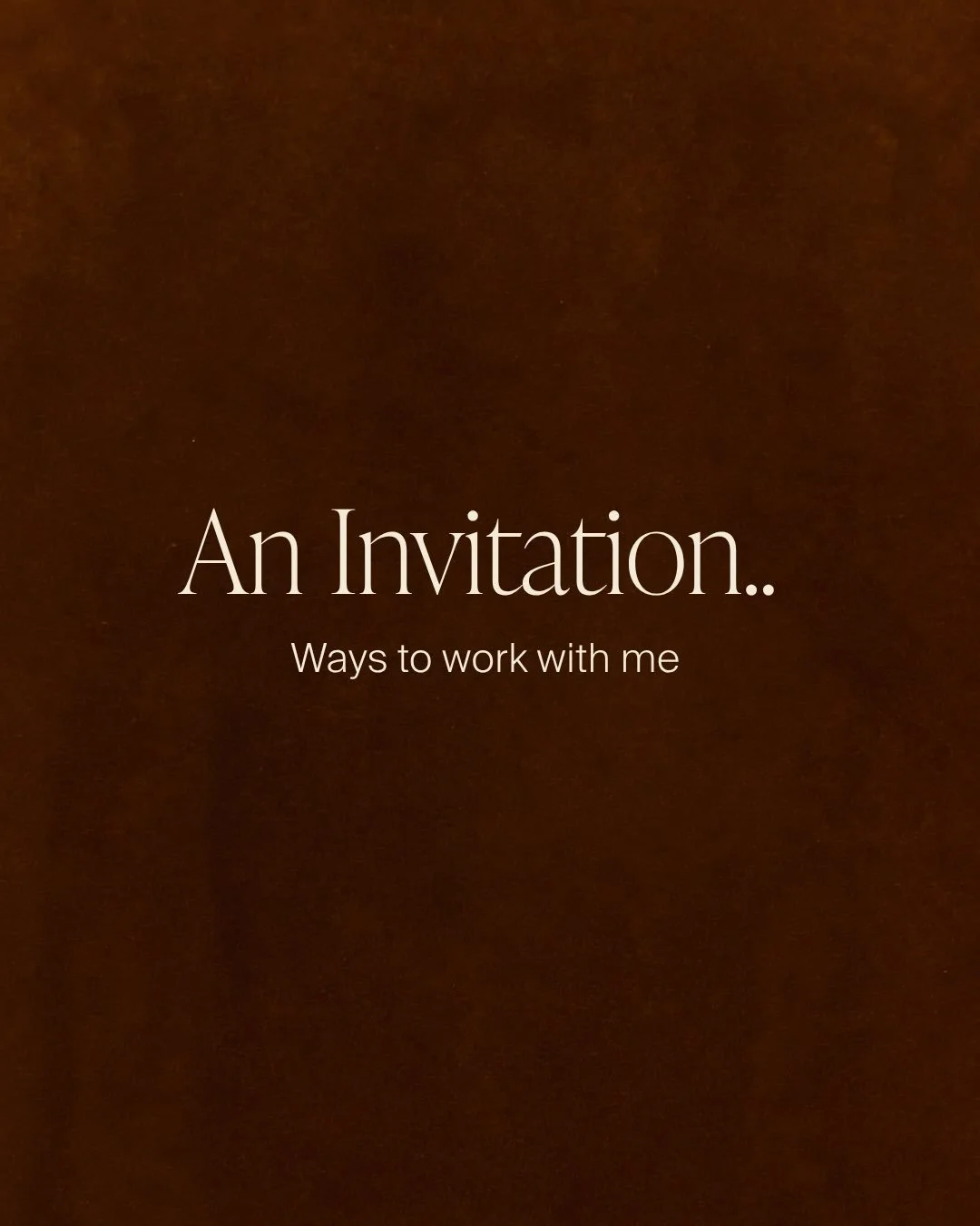 An invitation.. 

There are many ways we can journey together, depending on where you are, what you&rsquo;re moving through and how deeply you feel called to be supported.

From a single 1:1 session, to three months of deeper private work, to gatheri