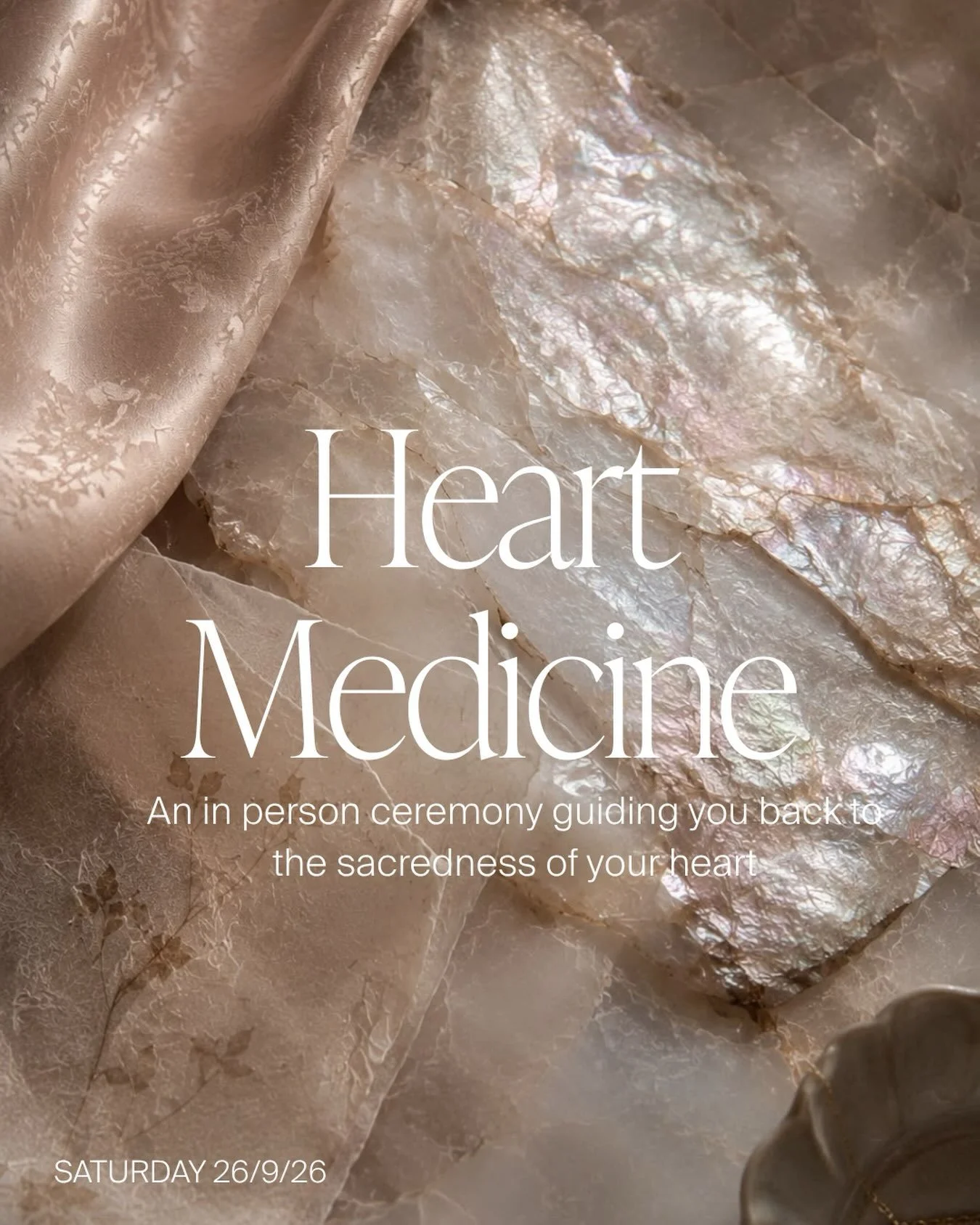 HEART MEDICINE
An in person ceremony guiding you back to the sacredness of your heart.

It has been a few years since I&rsquo;ve held one of my in person ceremonies, and for a long time now I&rsquo;ve felt the call to bring them back in some way.

So