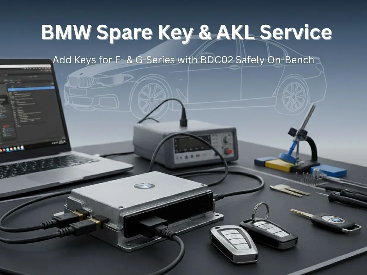 BMW Spare Key &amp; AKL Service: Add Keys for F- &amp; G-Series with BDC02 Safely On-Bench