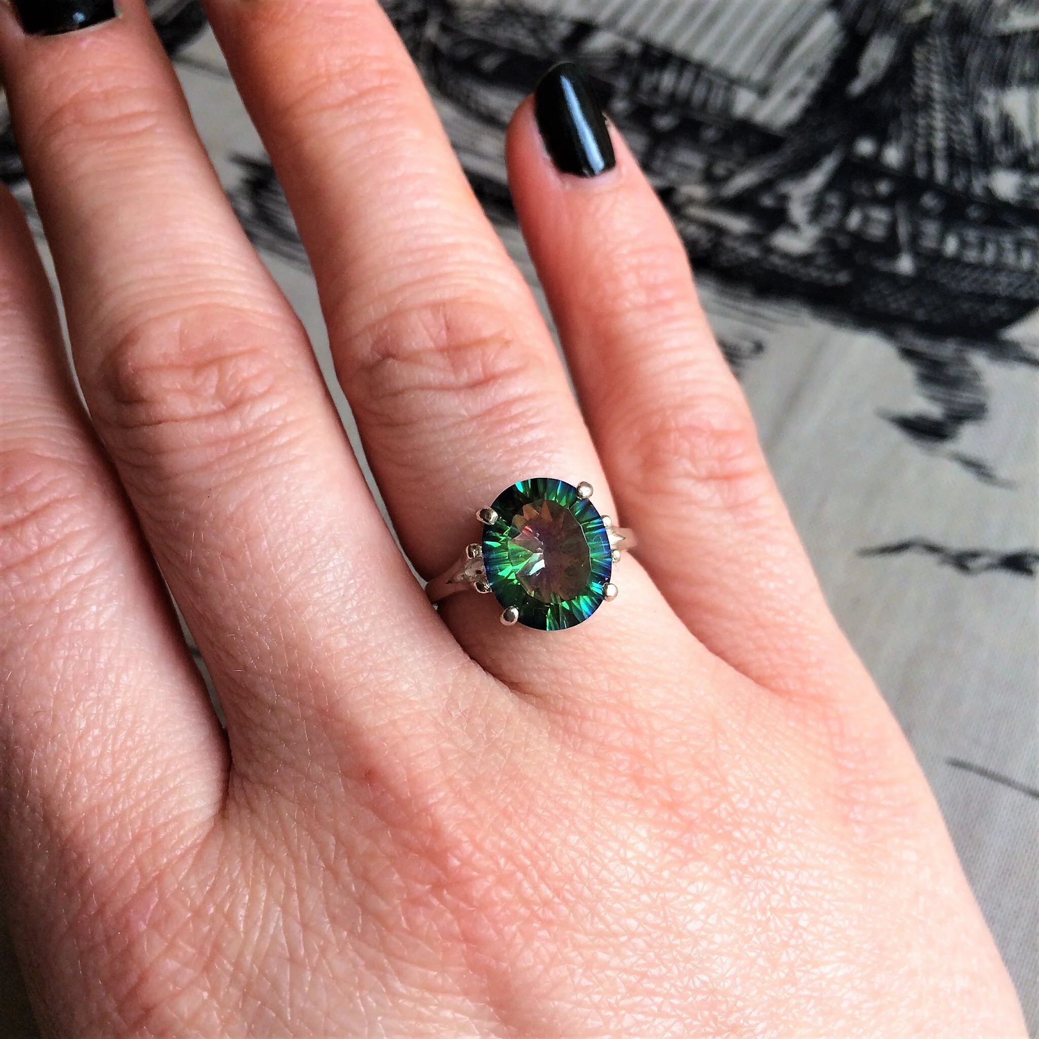Magic Green Quartz Ring — Elizabeth Everett Jewellery