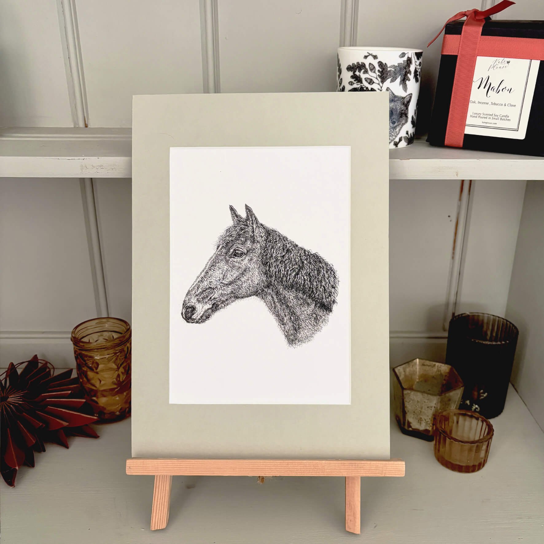 Oscar_horse_A4_Print_green_mount.jpg