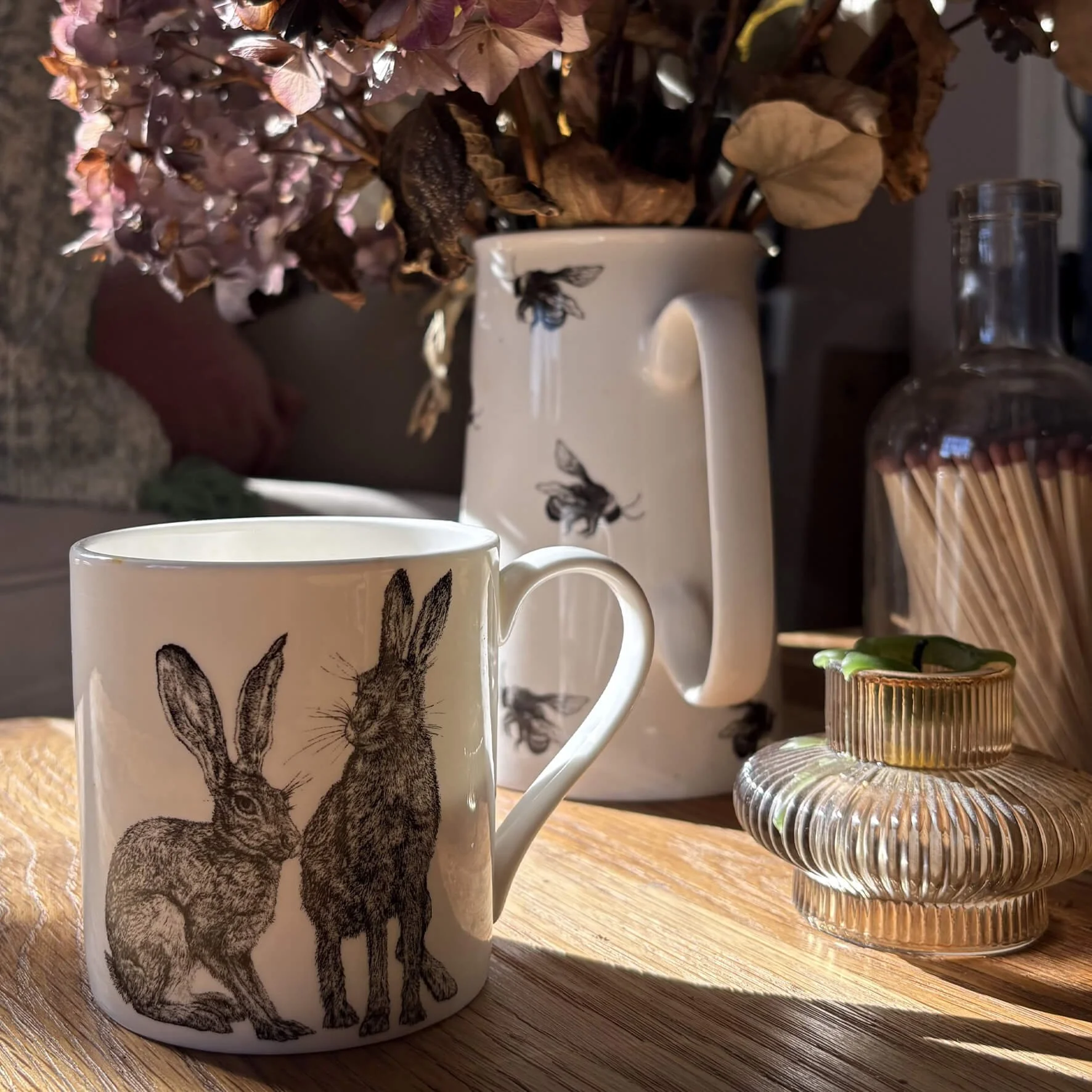 Fine Bone China Hares Mug  "Hector and Hermione"