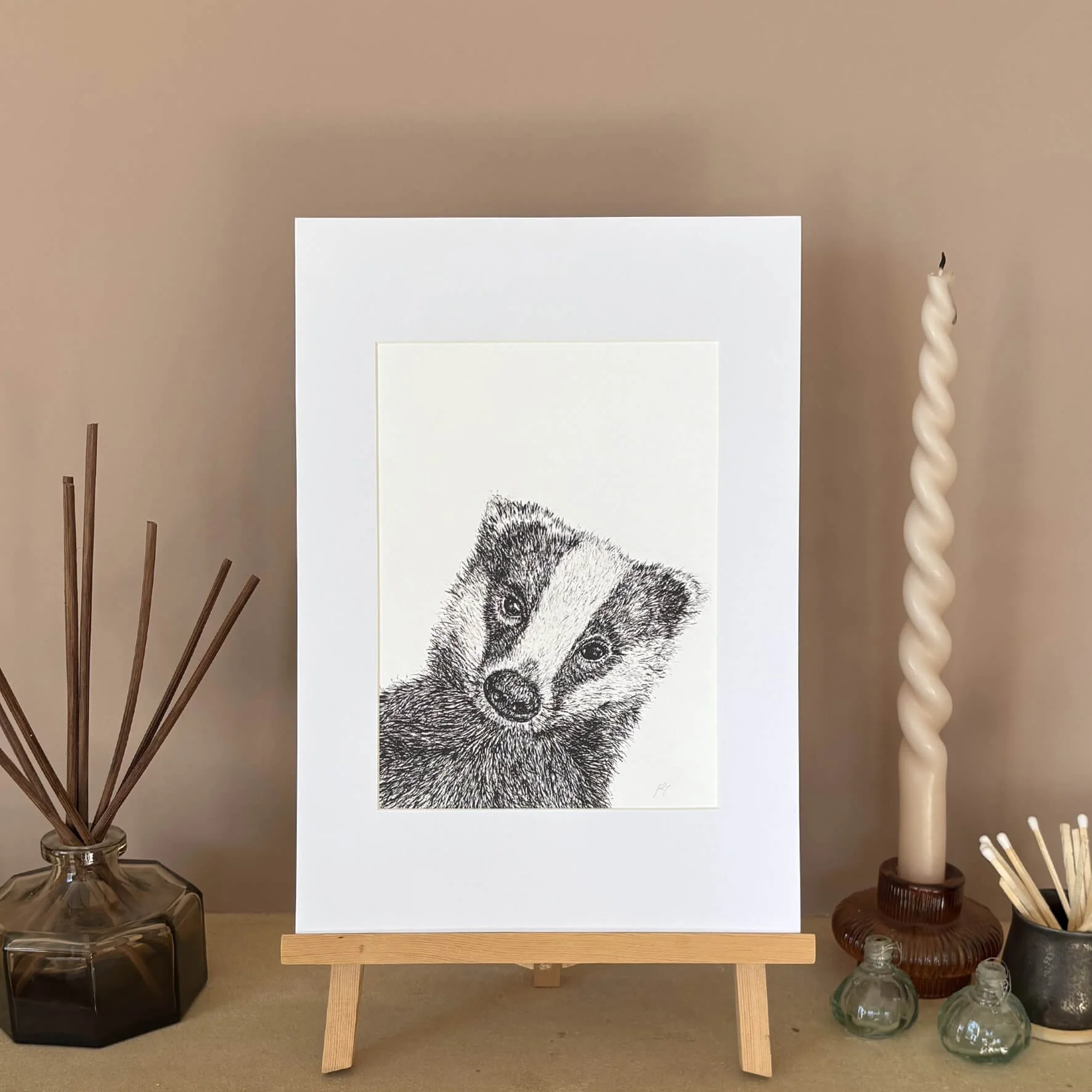 A4_Mounted_Giclee_Print_Peeping_Badger_illustration.jpg (Copy)