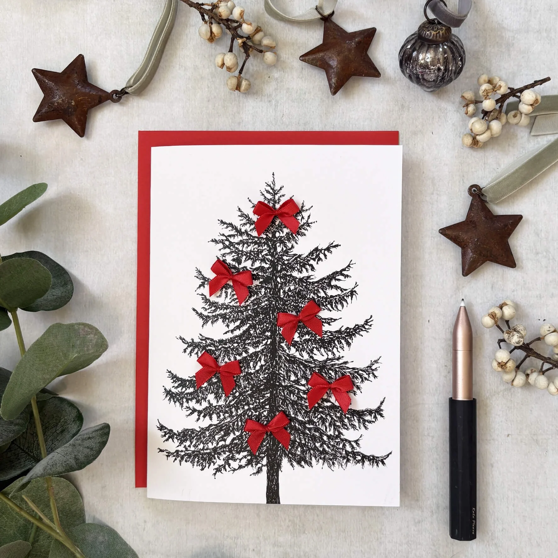 "Oh Christmas Tree - bows" Luxury Christmas Card
