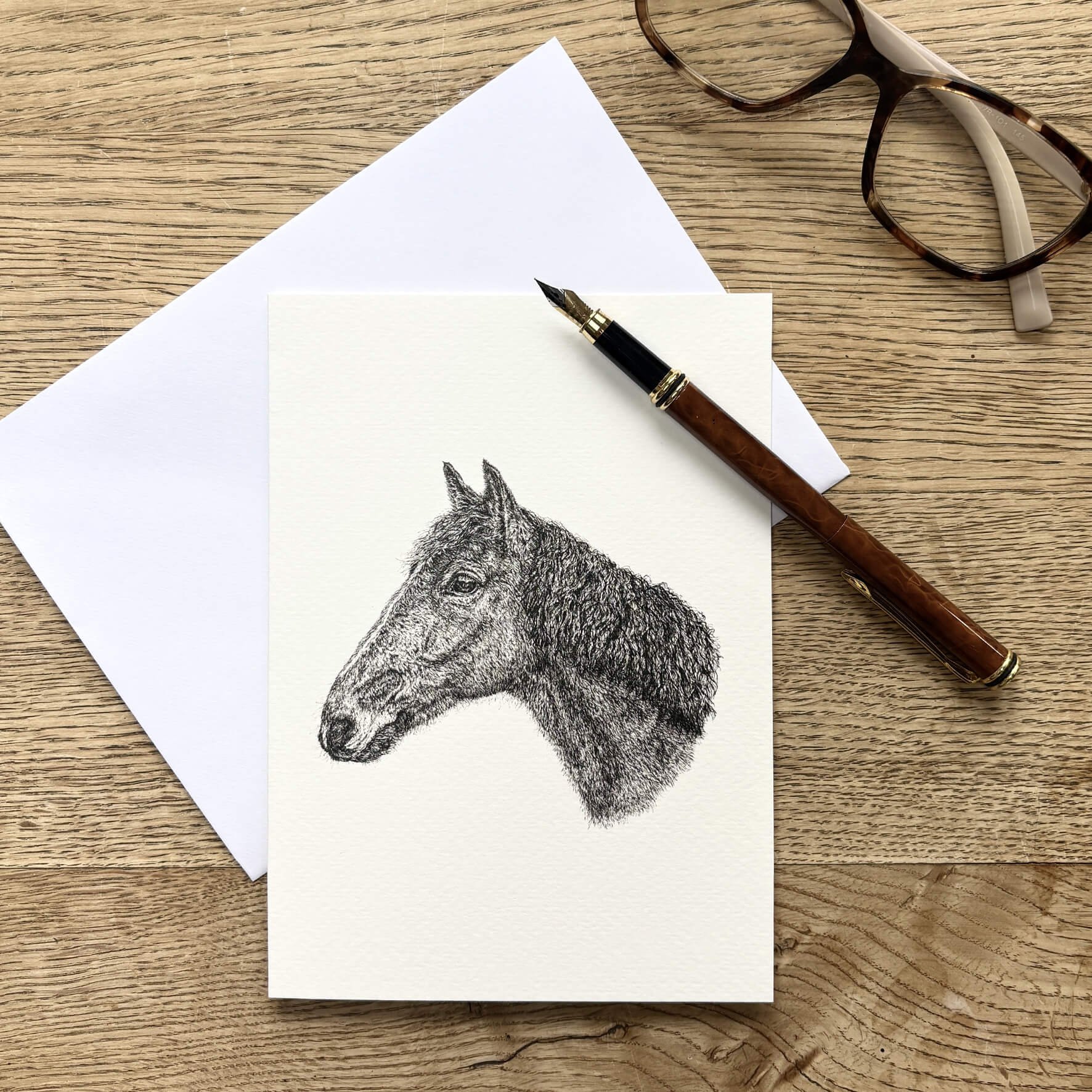 "Oscar Horse" Greetings Card