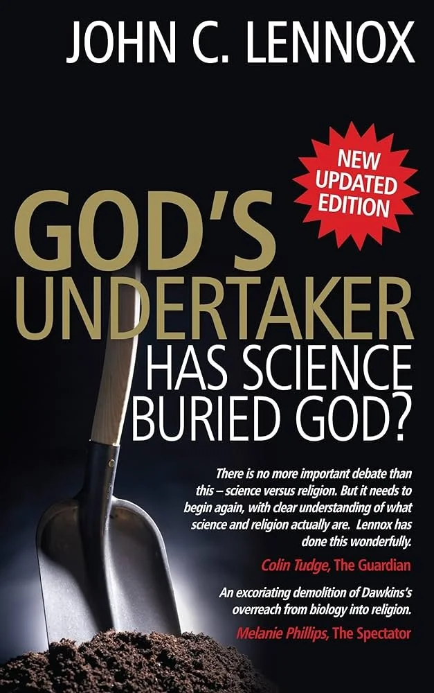 Book cover titled "God's Undertaker: Has Science Buried God?" by John C. Lennox.