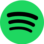 Green Spotify logo with black curved lines