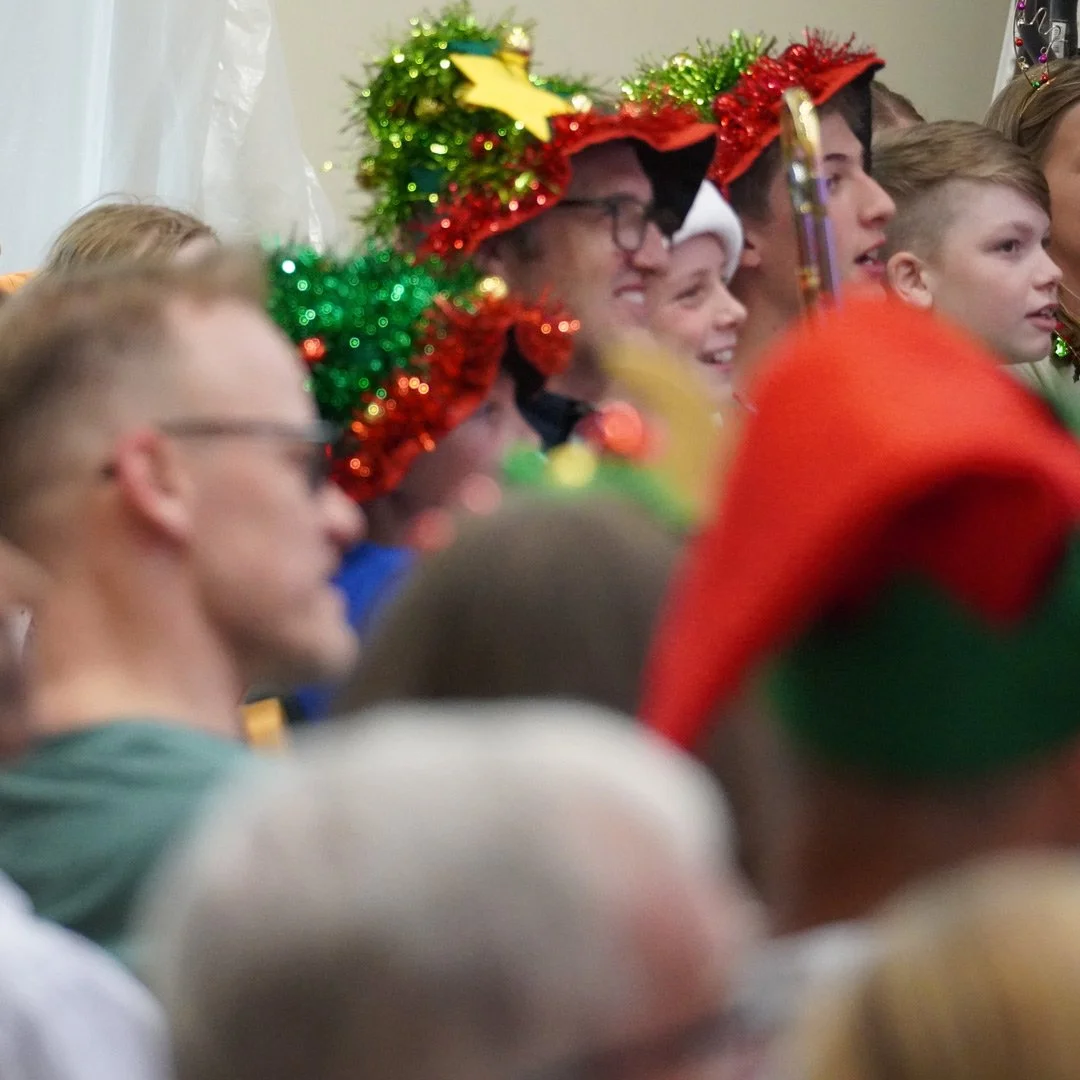 A group of people enjoying one of our Christmas services.