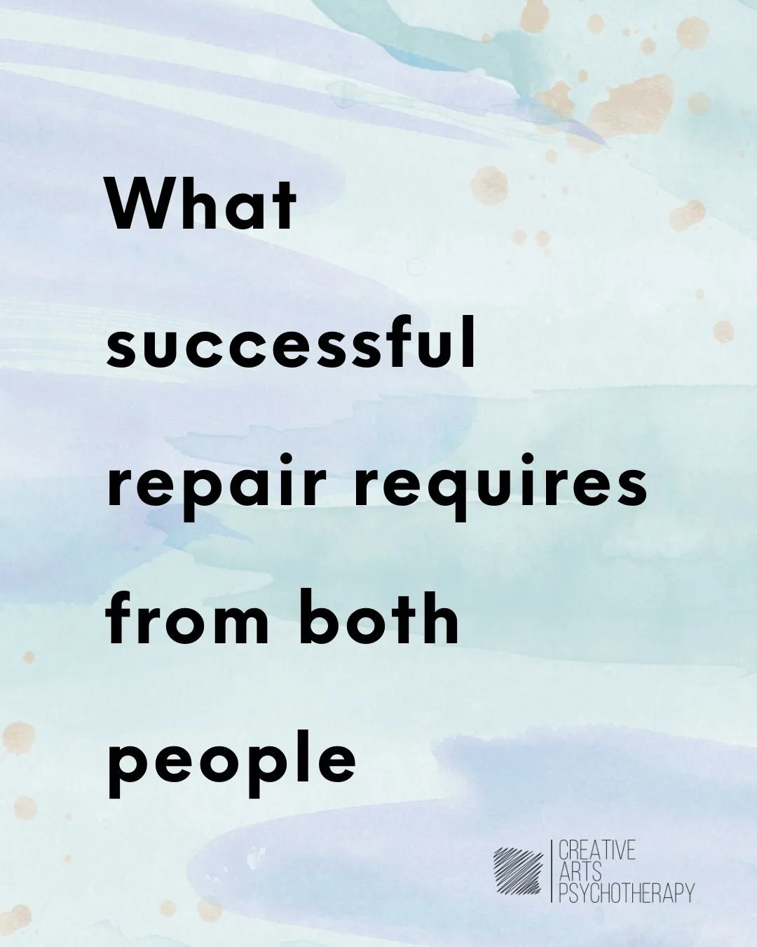 Repair is both people showing up.

Taking responsibility, even if you didn't intend harm.

Expressing genuine understanding: Not "I hear you, but..." (defending).
Instead: "I hear that when I said X, it felt like Y to you."
Genuin