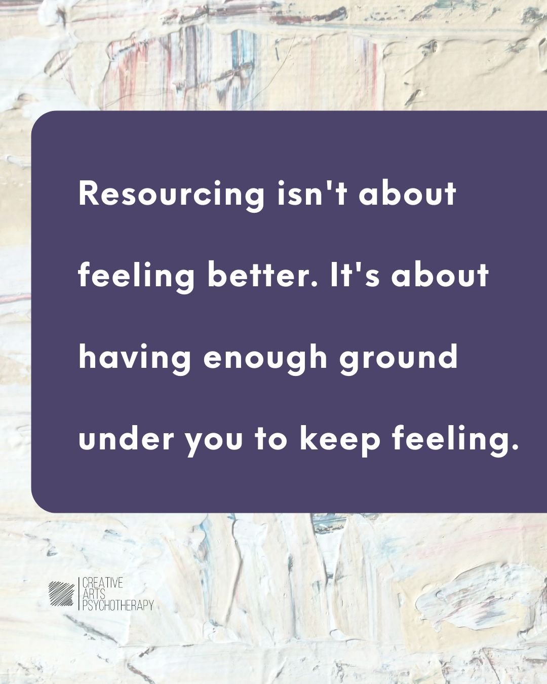 A resource is something that reminds your nervous system it has somewhere to land. Not to escape difficulty. Not to feel better about what's happening. To build enough ground under you to keep feeling it... to stay present, stay functional, stay in c