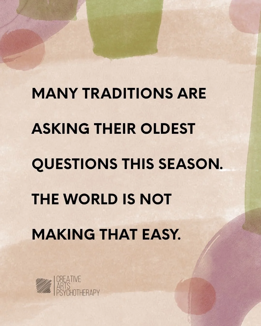 Many traditions are pausing right now for their most significant seasons.

That tension is worth sitting with rather than resolving. It would be easy to read this convergence as ironic... renewal narratives arriving in the middle of genuine devastati