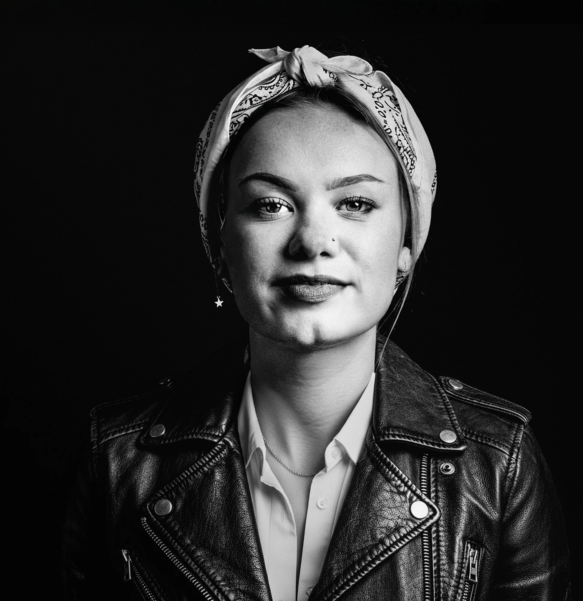 Fine-art black and white portrait by Chad Buzek