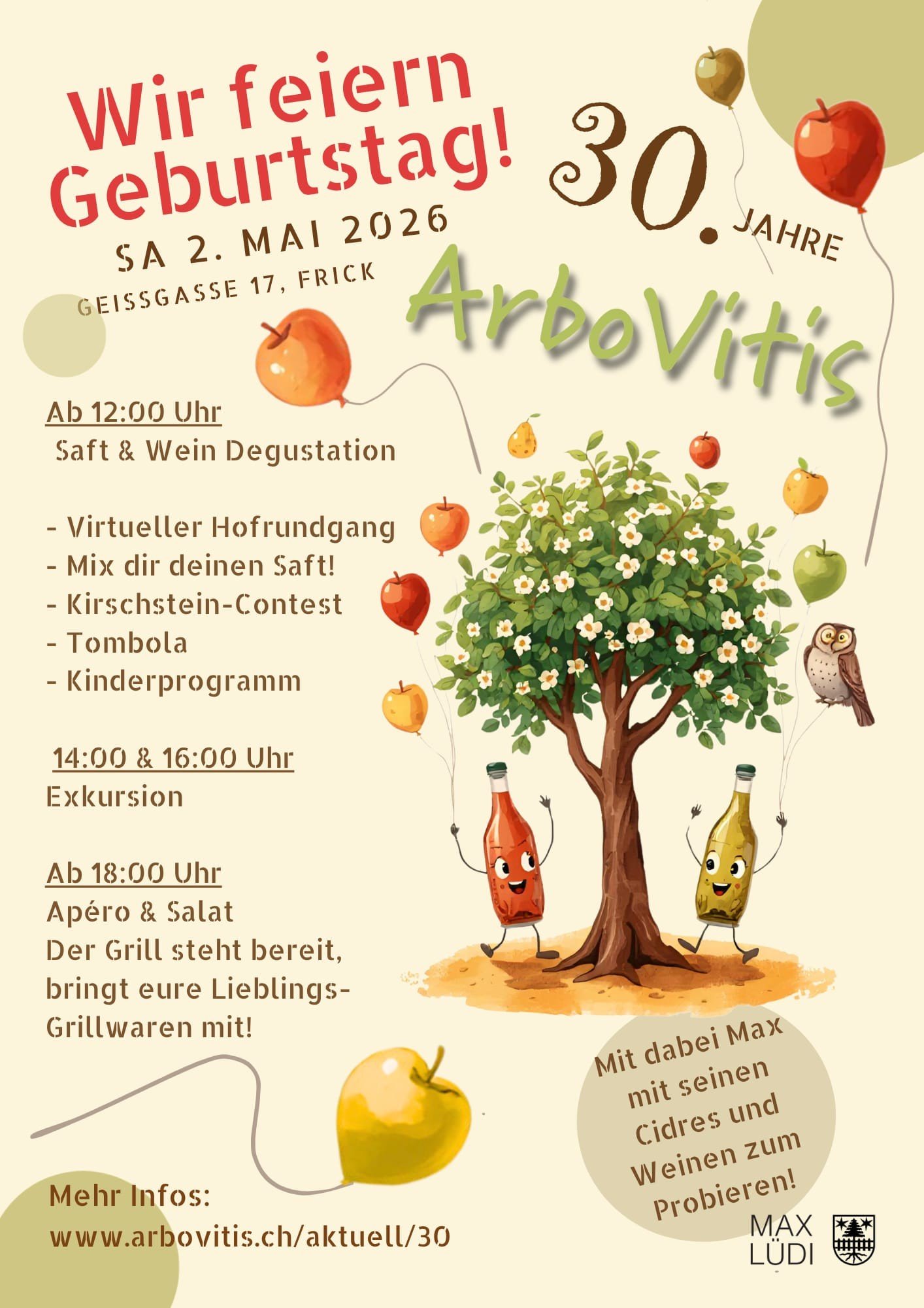 30 Jahre ArboVitis - Tag der offenen Tür, Samstag 2. Mai 2026