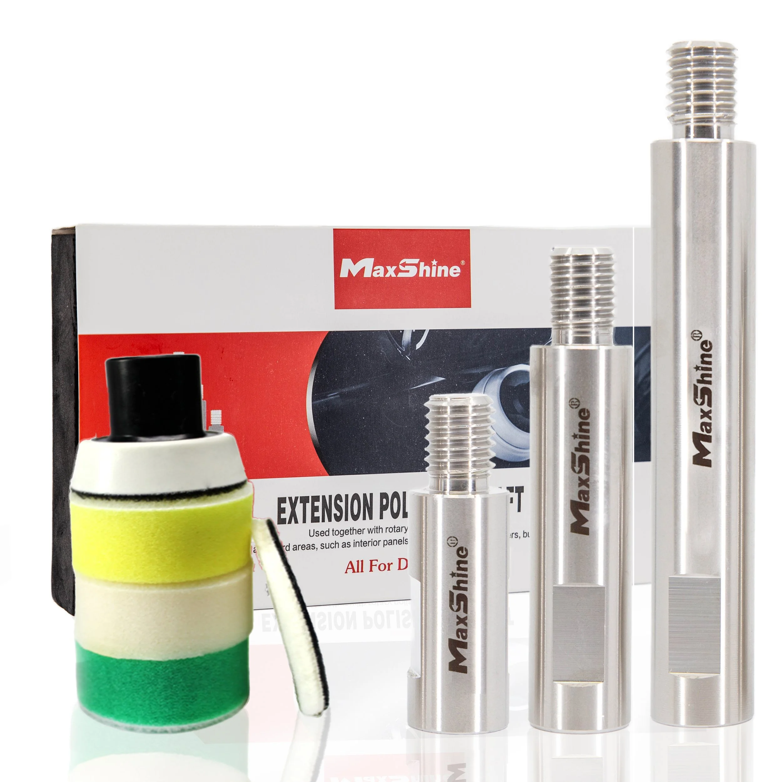 Rotary Polisher Extension Shaft Set + 3" Foam Polishing Kit — MaxShine