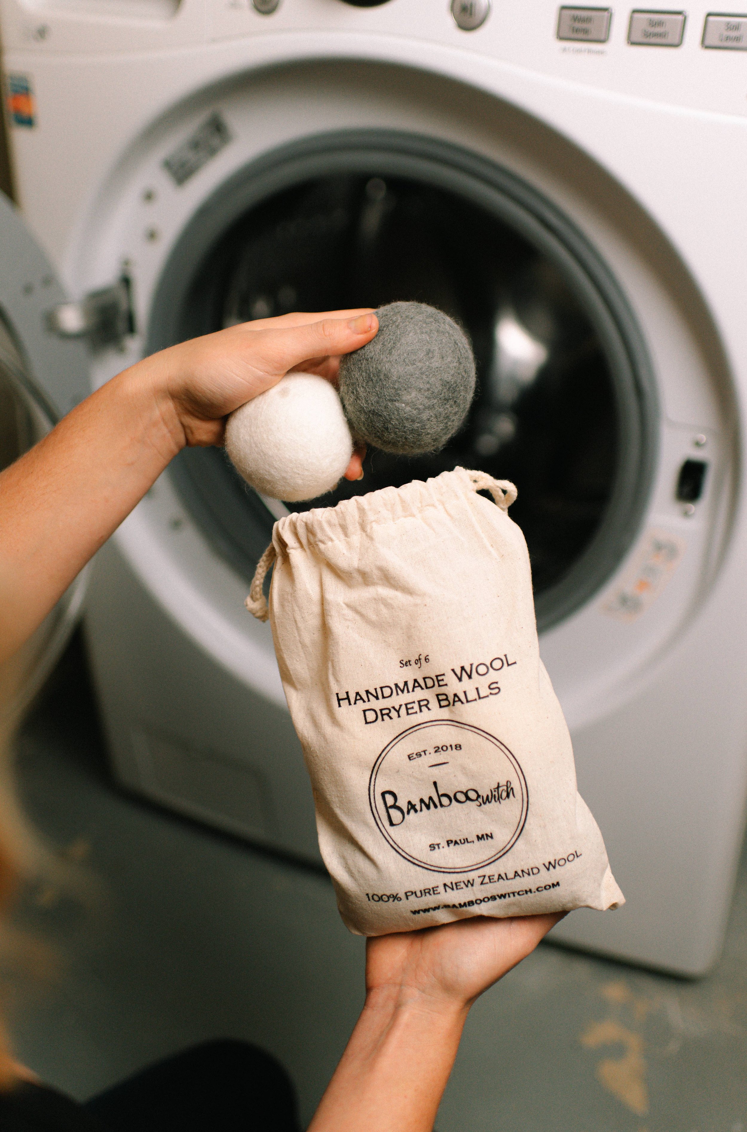 Organic Wool Dryer Balls - Set of 6
