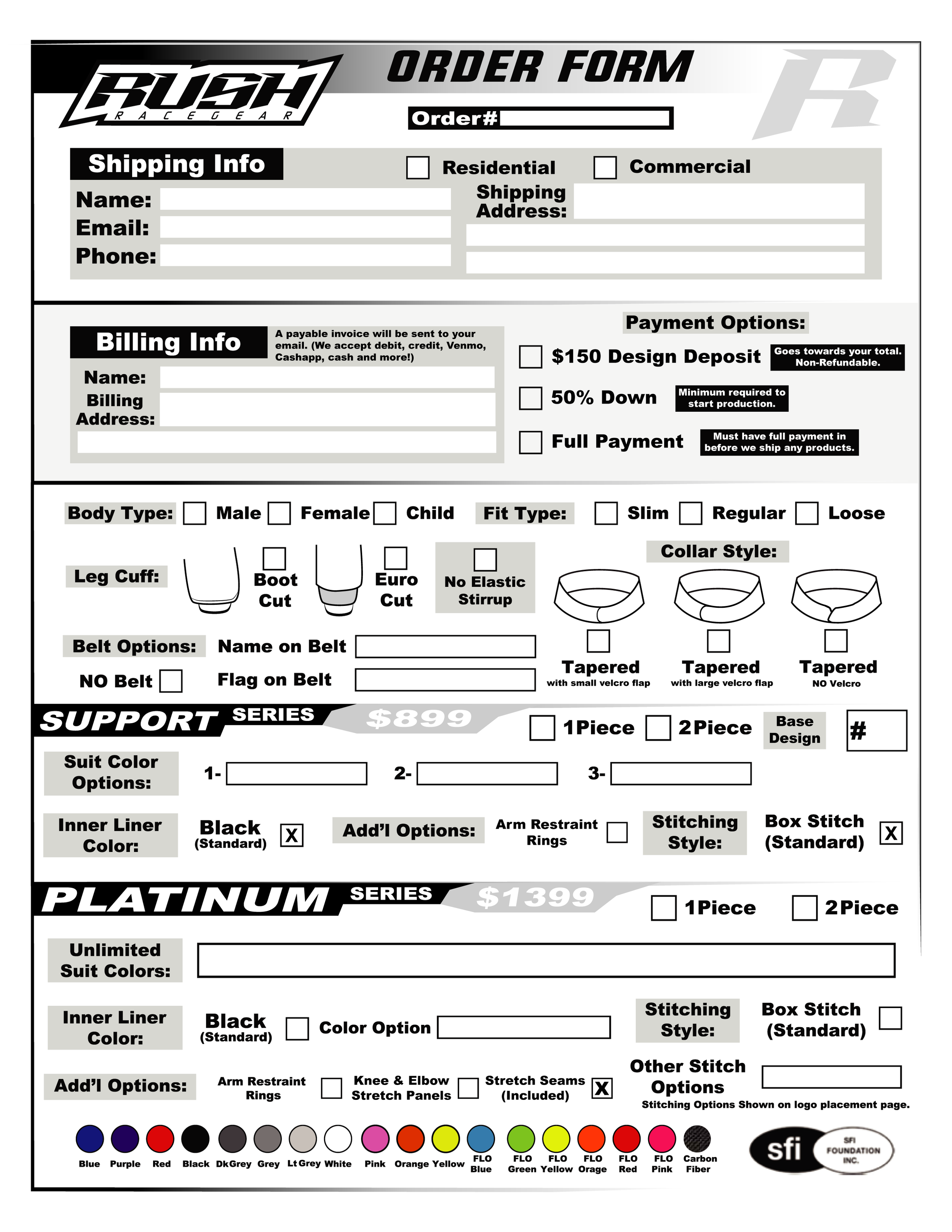 RRG Order Form