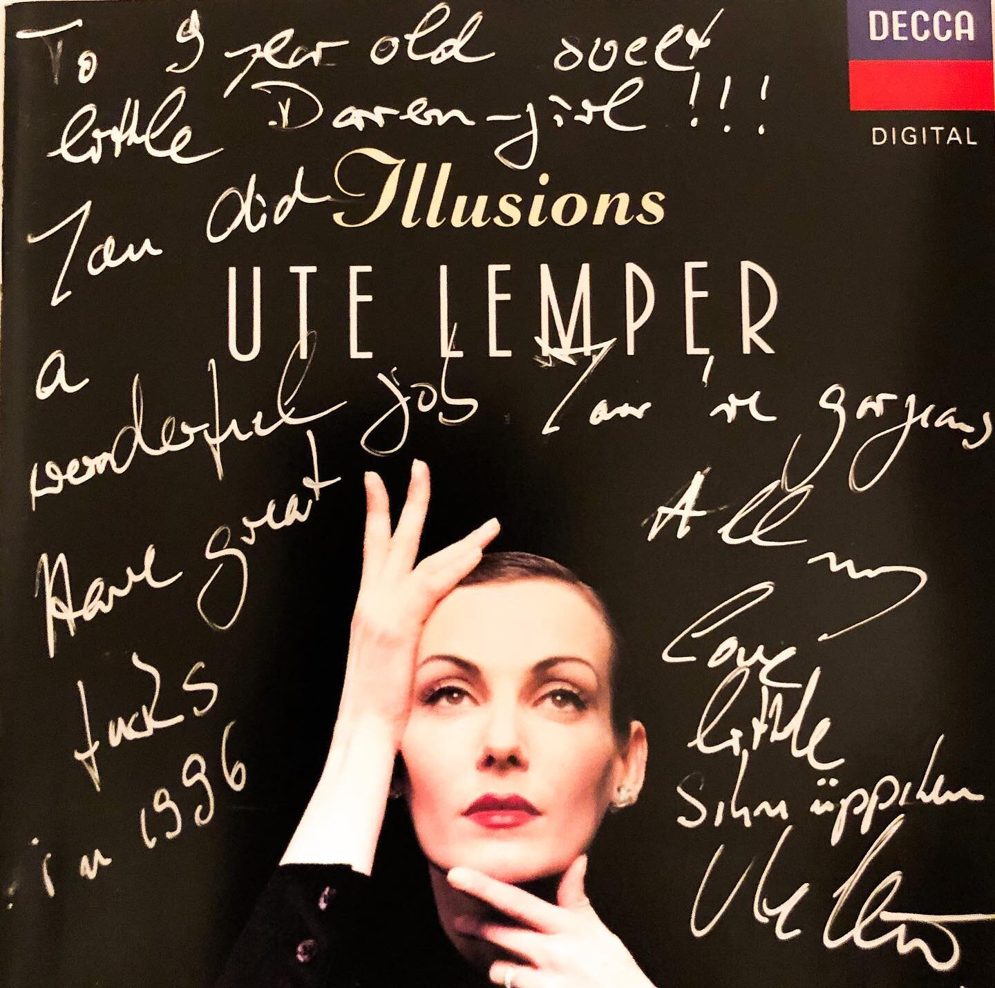 Remembering the time I did hair and makeup for Ute Lemper. The amazing Mike Owen was taking the pictures. Just found this message from her wishing me good fucks  in 1996, I think they were but can&rsquo;t really remember.