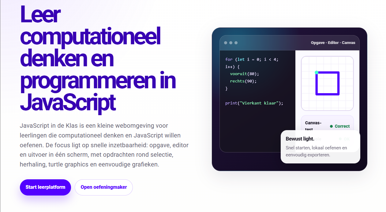 JavaScript in de Klas versie 2.0