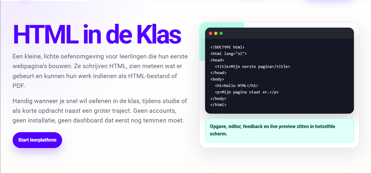 HTML in de Klas