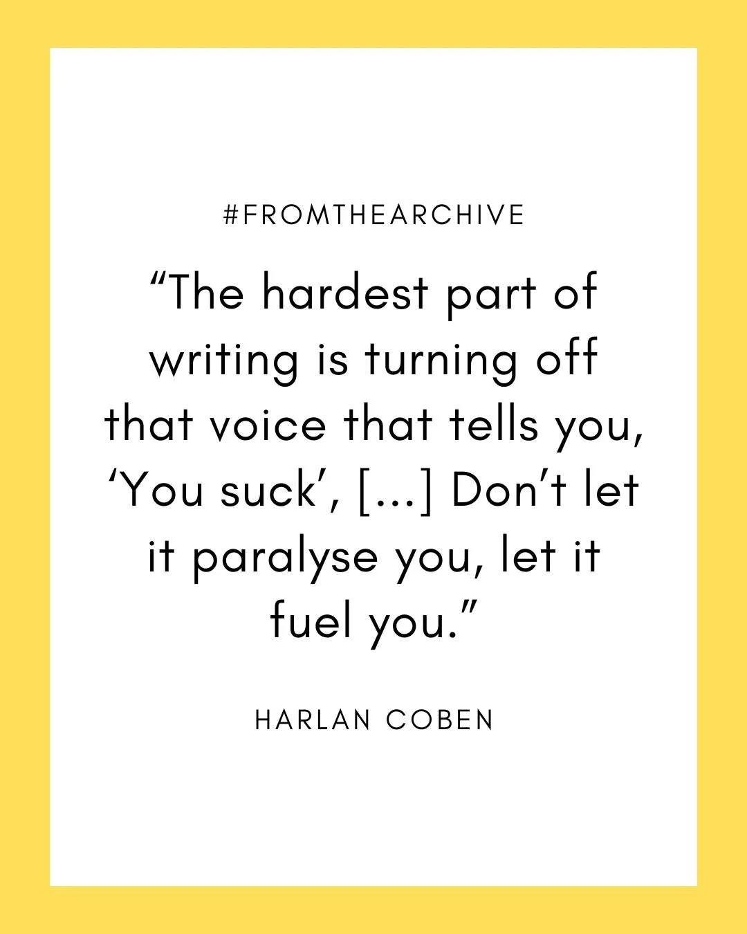 #FromTheArchive: Bestselling novelist @HarlanCoben shares some of his writing advice, including the art of the twist, adapting your work for the screen and giving yourself &ldquo;permission to suck&rdquo; on your first draft. 

#WritingCareer#Writing