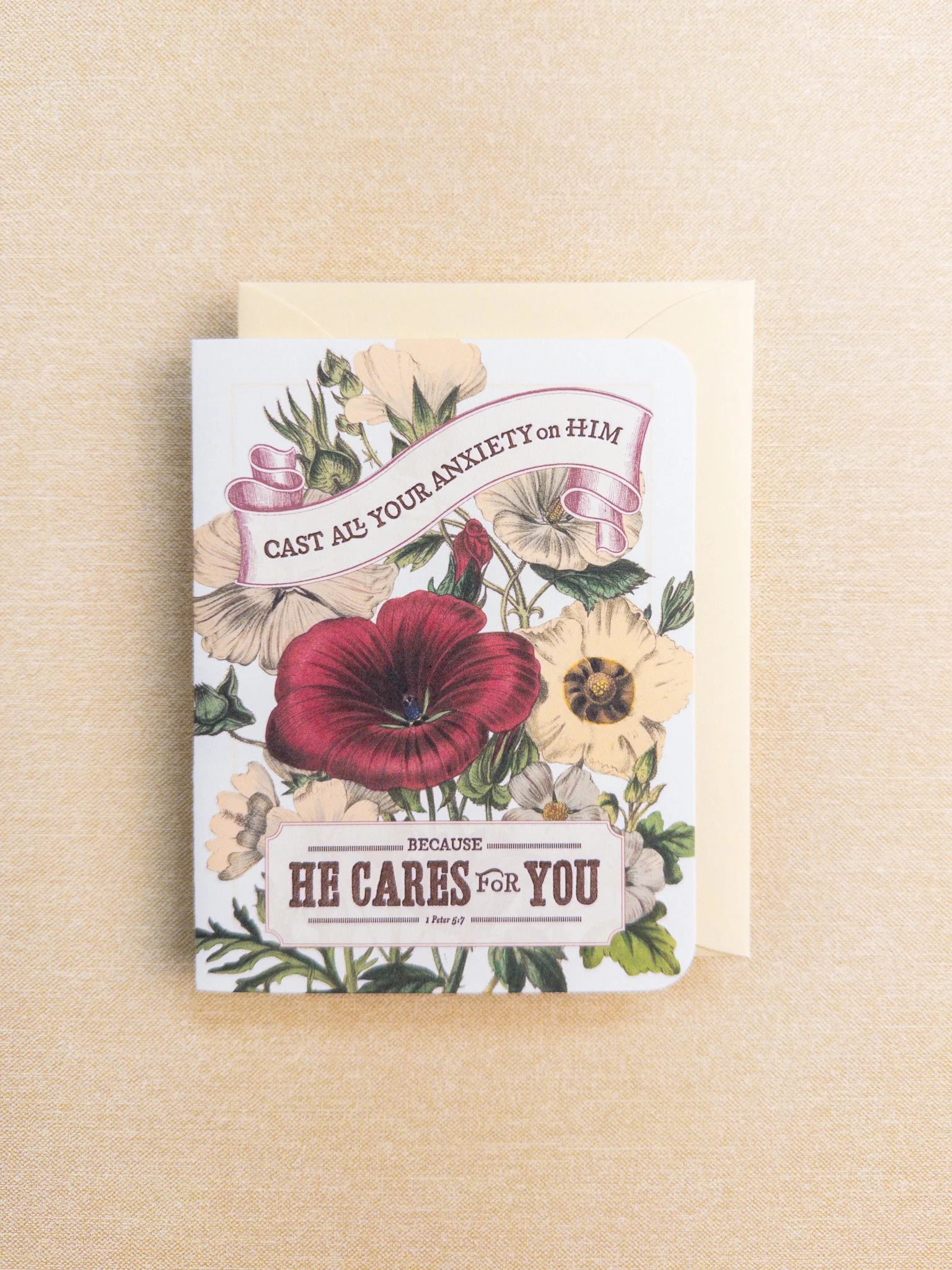 Cast Your Cares Scripture Card