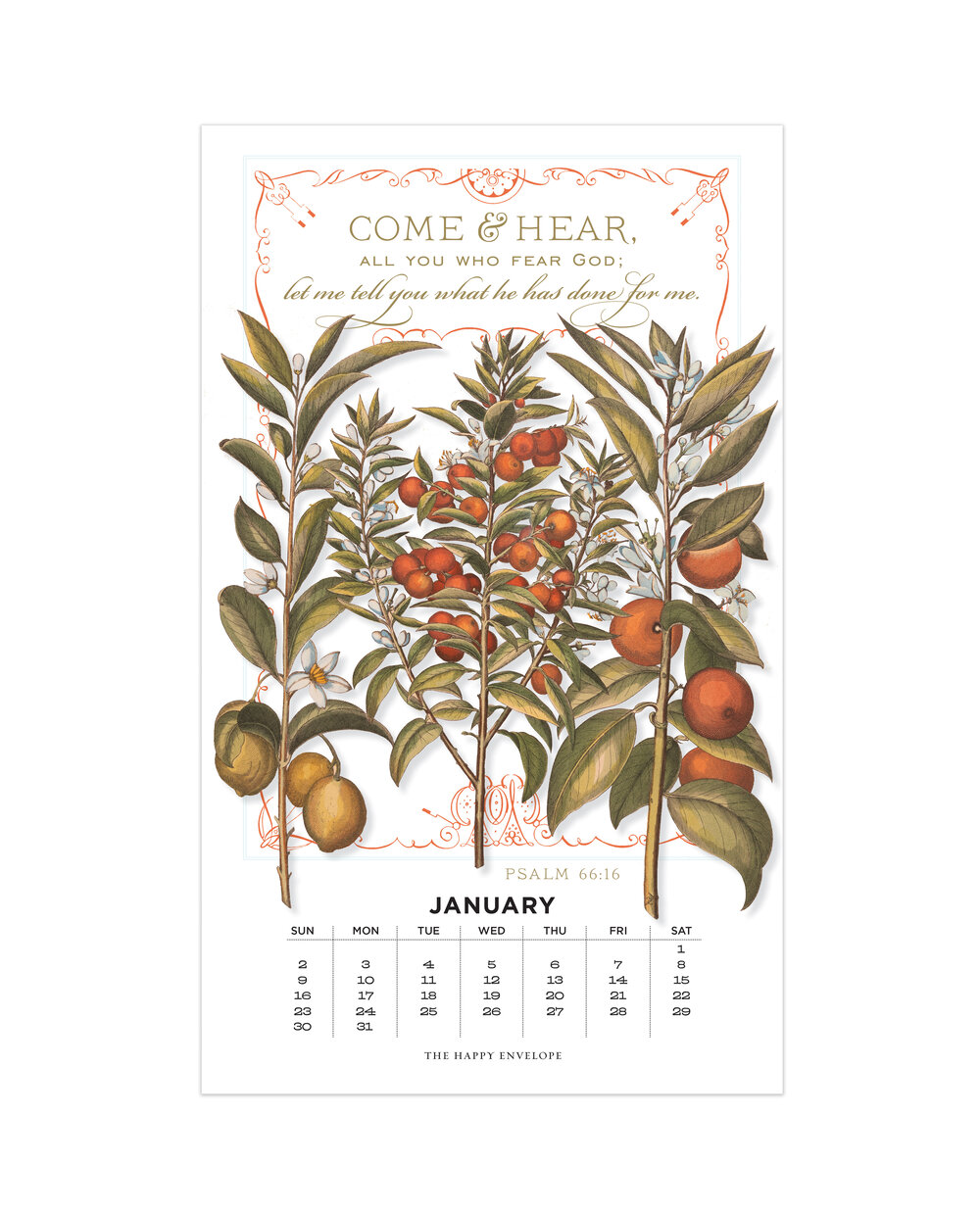 Seu Calendar 2022 2022 Floral Scripture Calendar — The Happy Envelope
