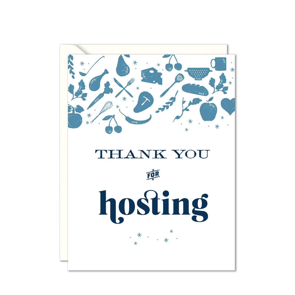 Thank You for Hosting Letterpress Card — The Happy Envelope