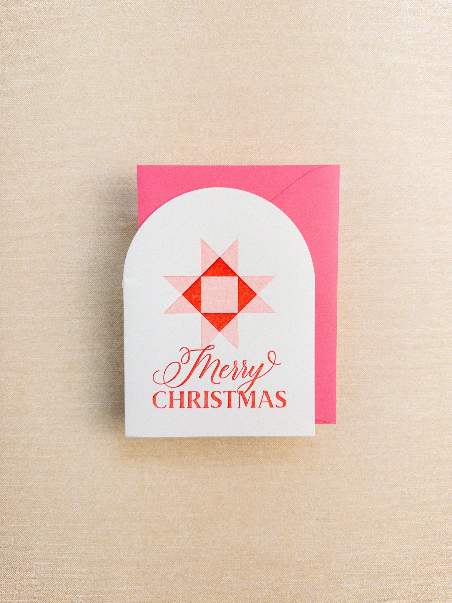 Quilt Star Merry Christmas Card
