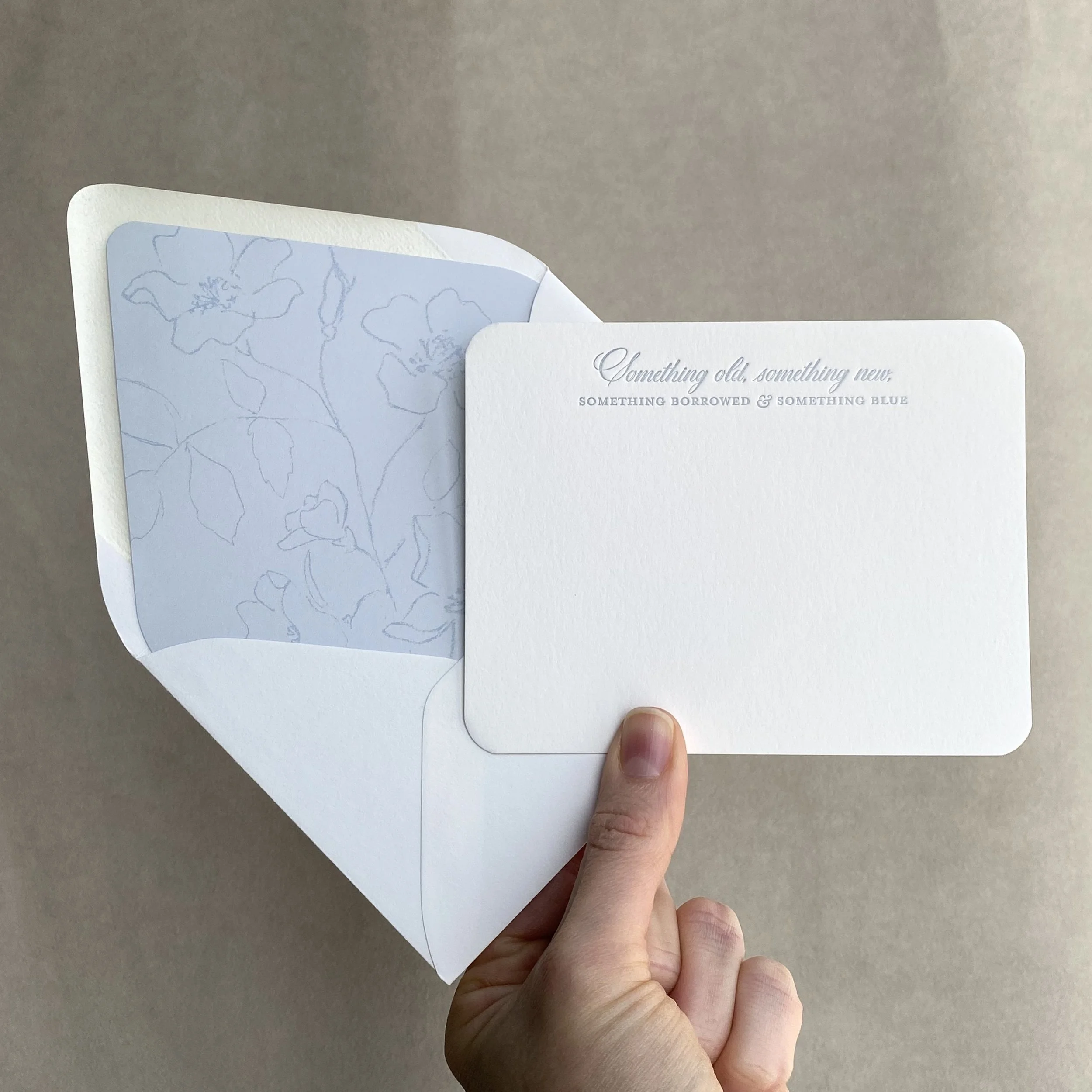 Something Blue Letterpress Stationery Pack